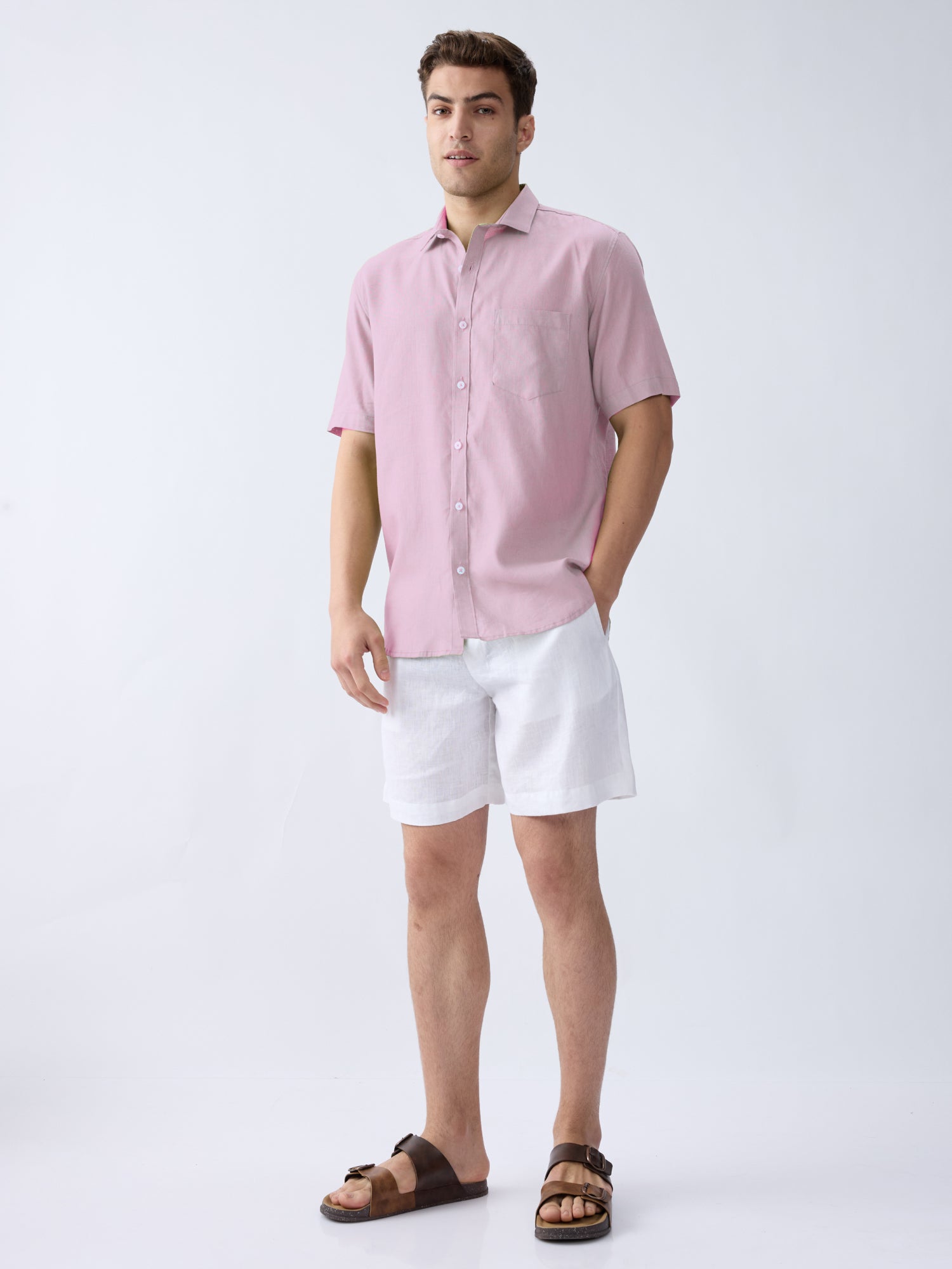Lavender 100% Pure Linen Half Sleeve