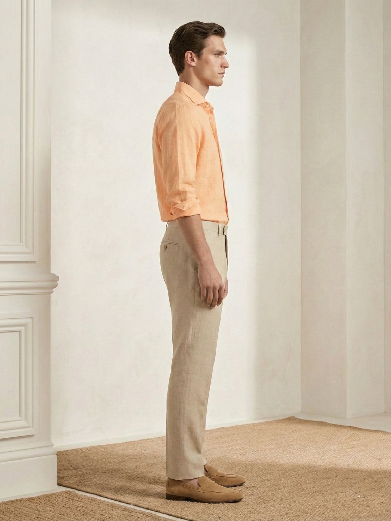 Tuscan Orange 100% Pure Linen Shirt