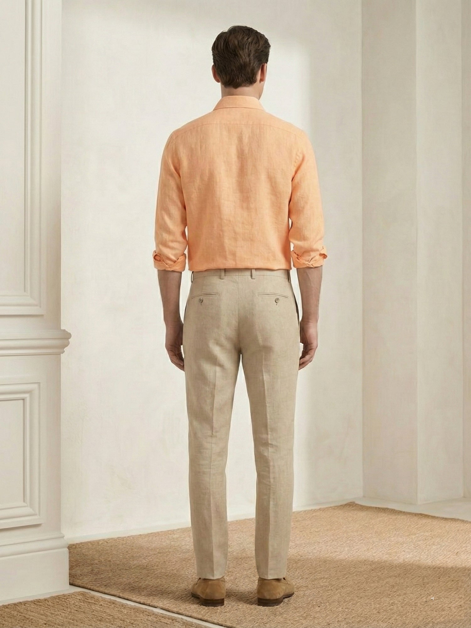 Tuscan Orange 100% Pure Linen Shirt