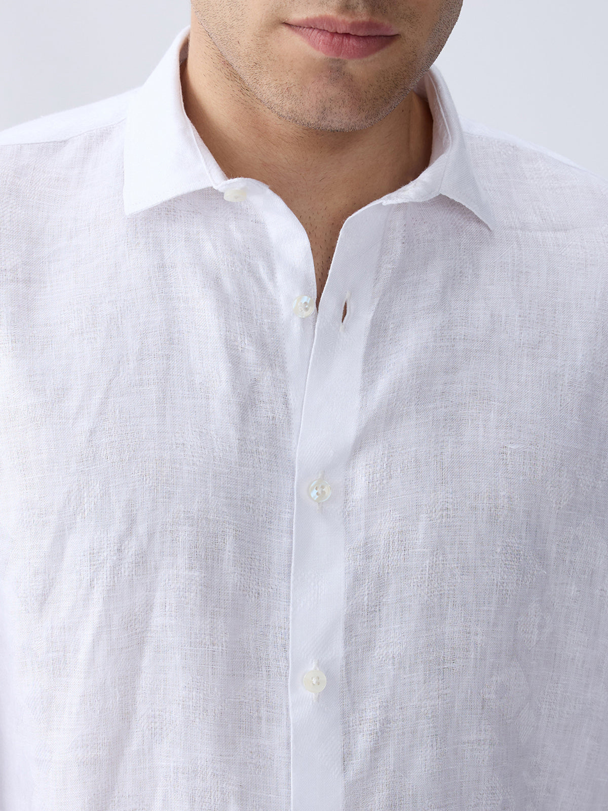 Royal White Jacquard 100% Pure Linen