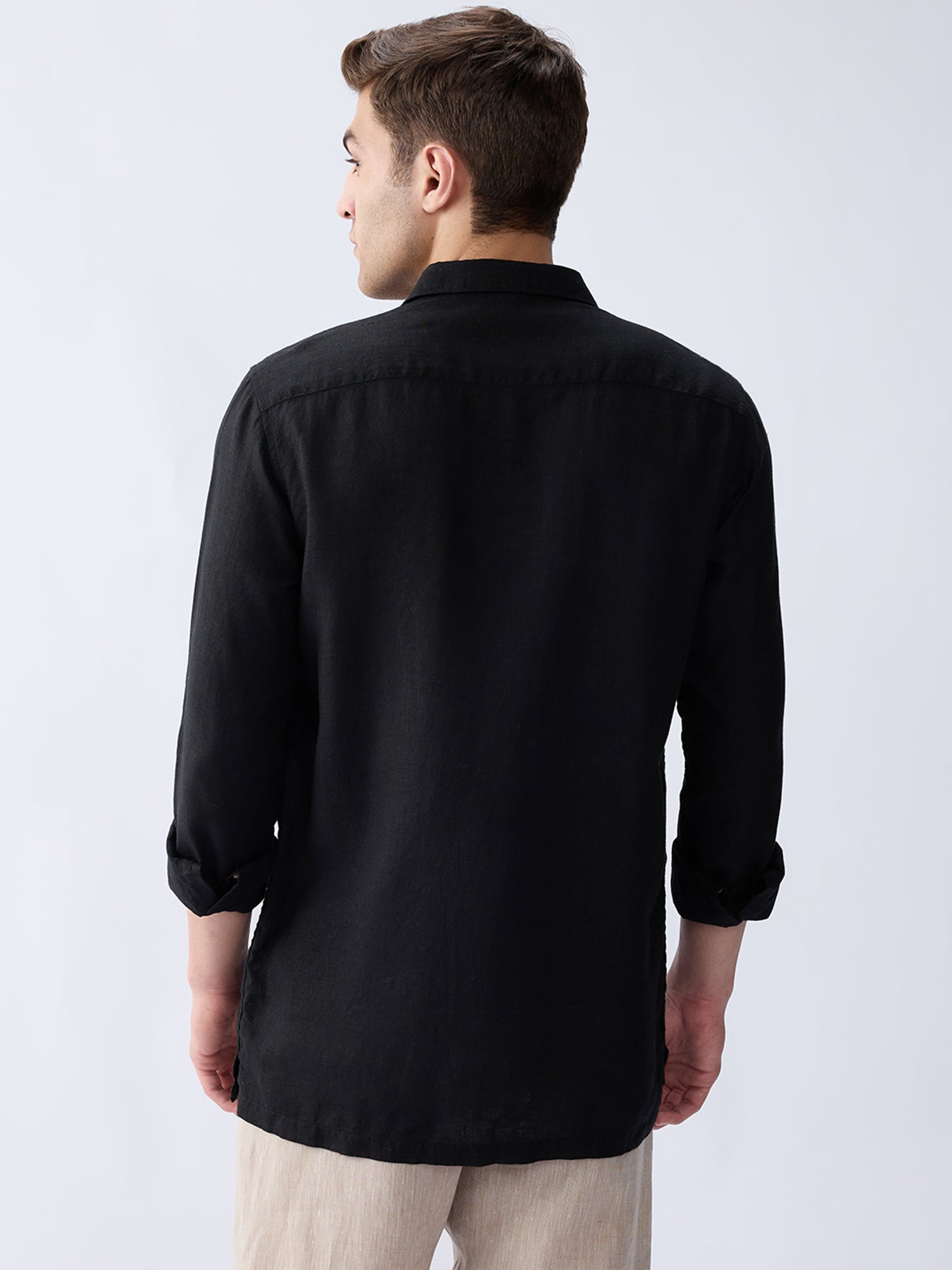 Carbon Black 100% Pure Linen Overshirt