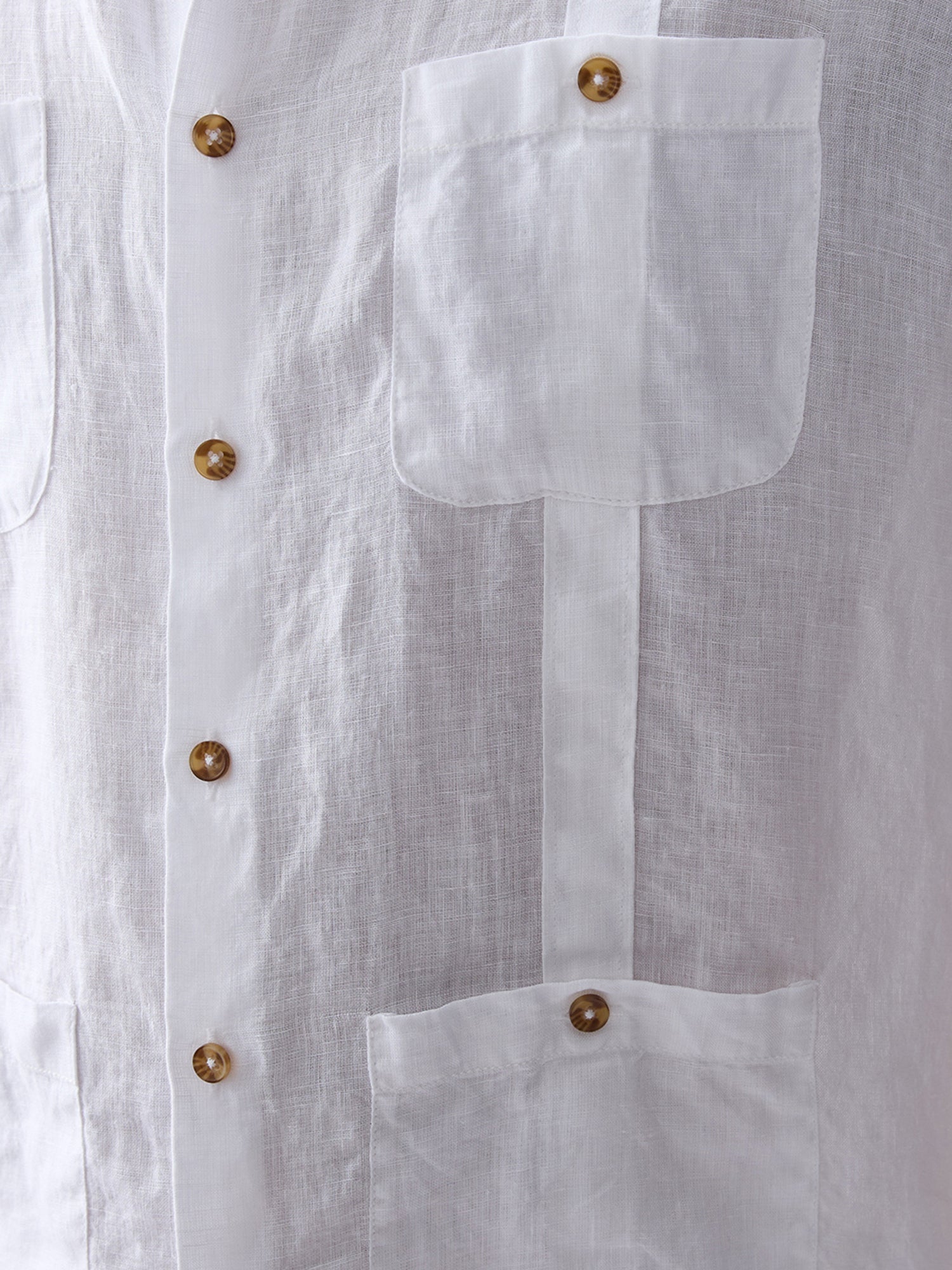 Chalk White 100% Pure Linen Overshirt
