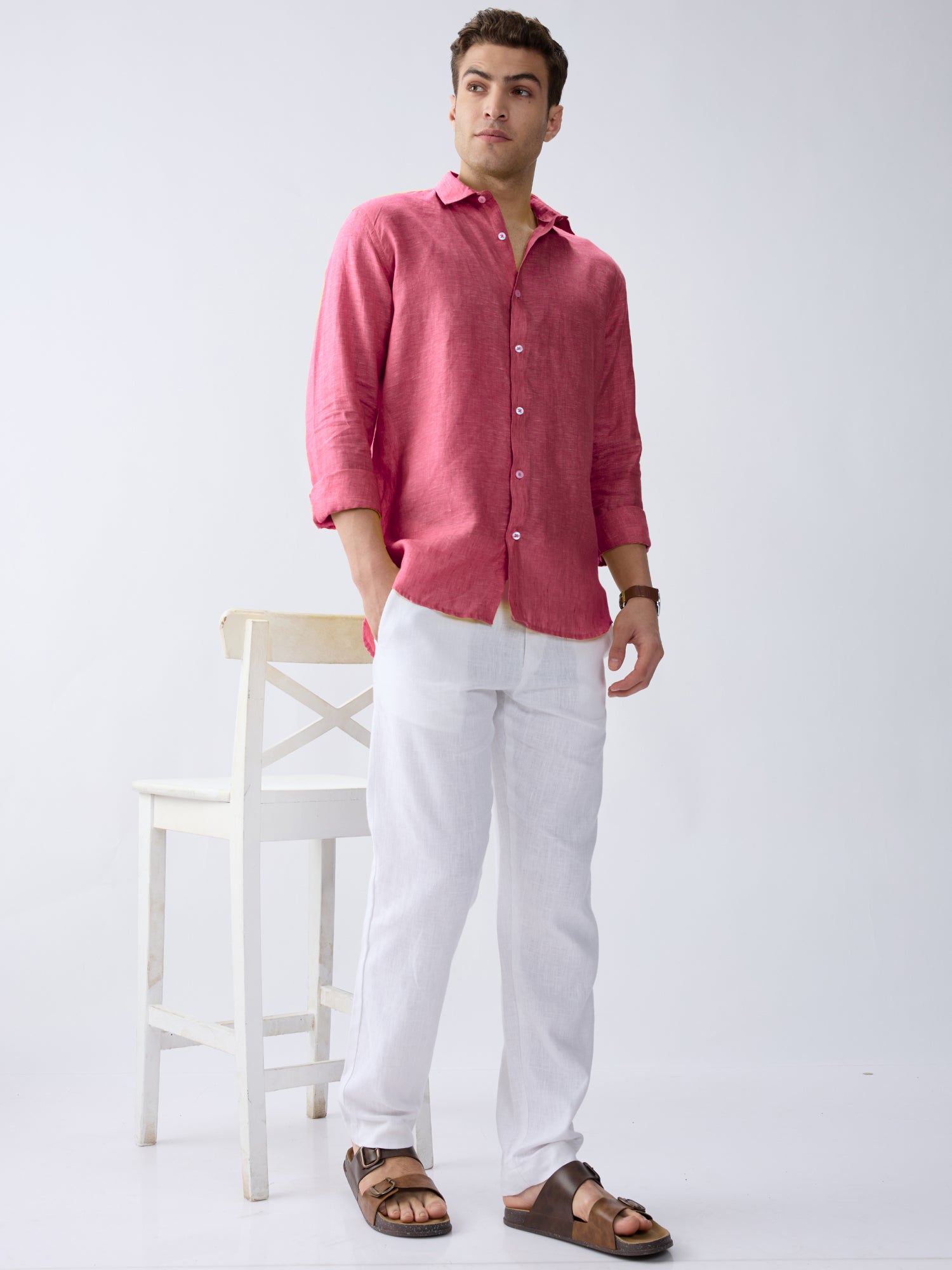 Terracotta Red 100% Pure Linen Shirt