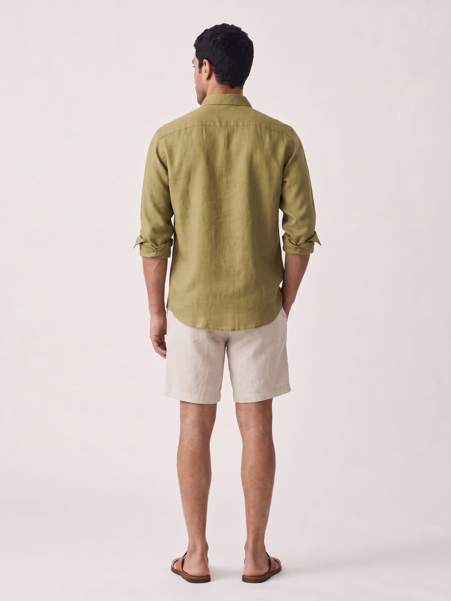 Moss Green 100% Pure Linen Shirt