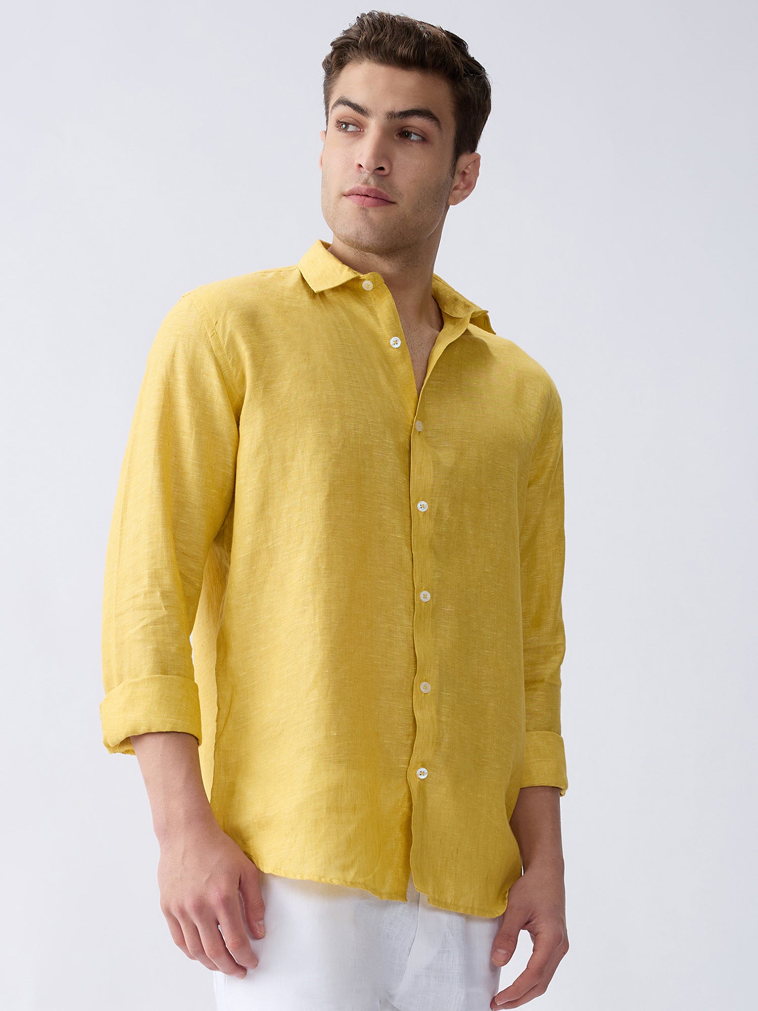 Mustard Yellow 100% Pure Linen Shirt