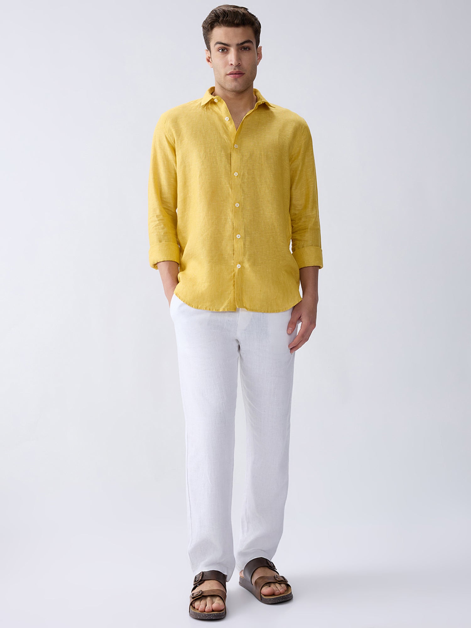 Mustard Yellow 100% Pure Linen Shirt