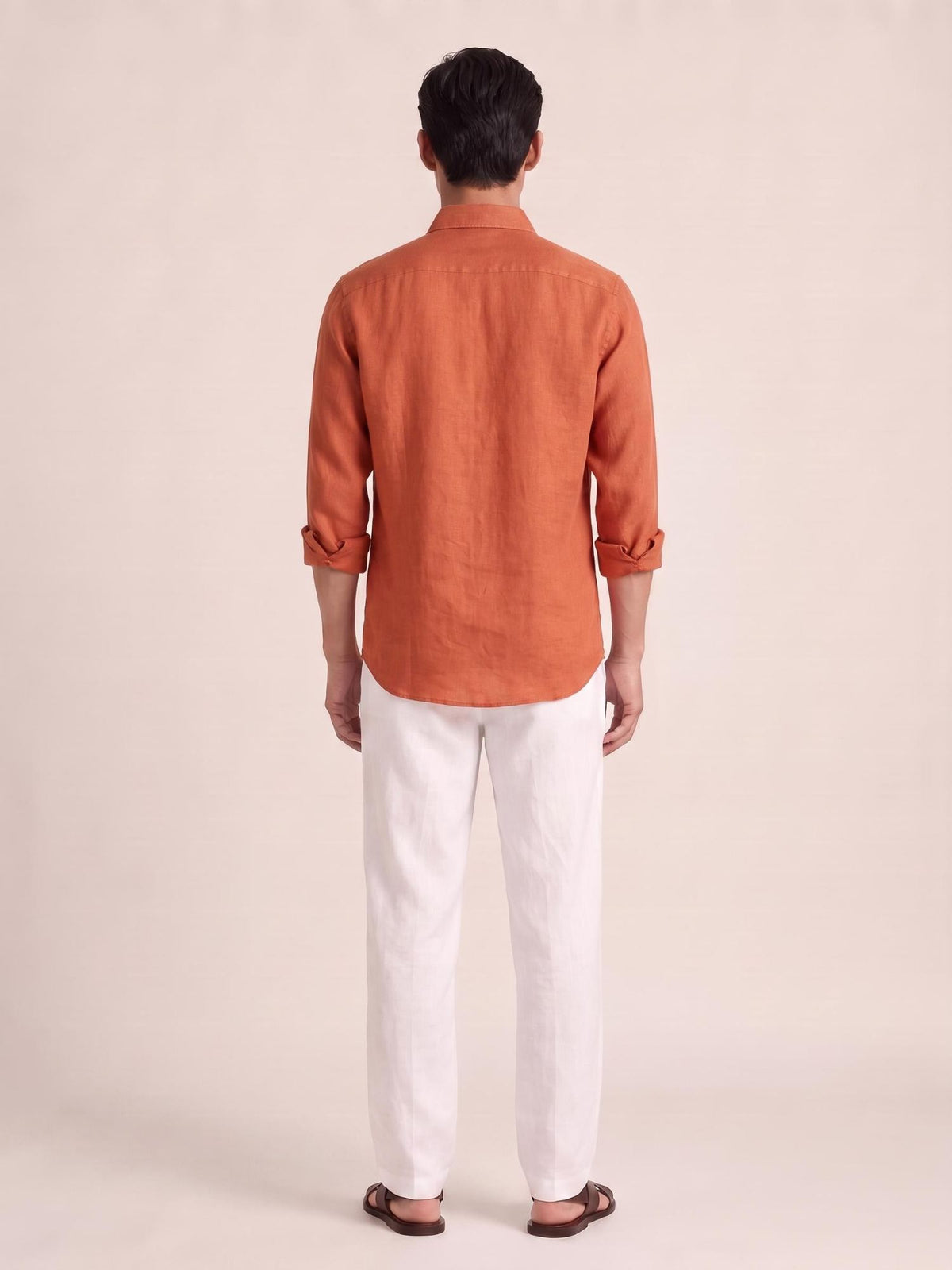 Carrot Orange 100% Pure Linen Shirt