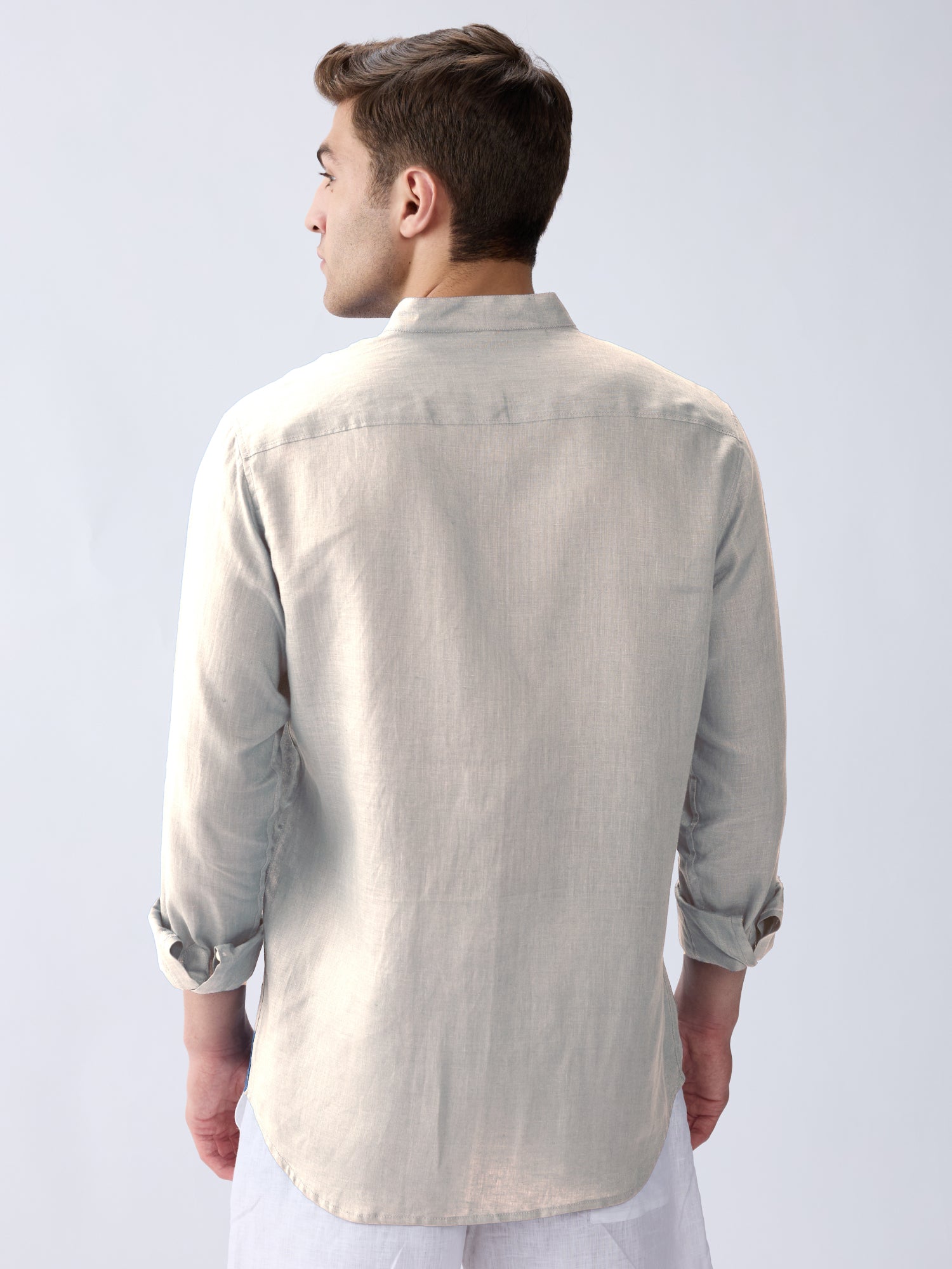 Beige Mandarin 100% Pure Linen