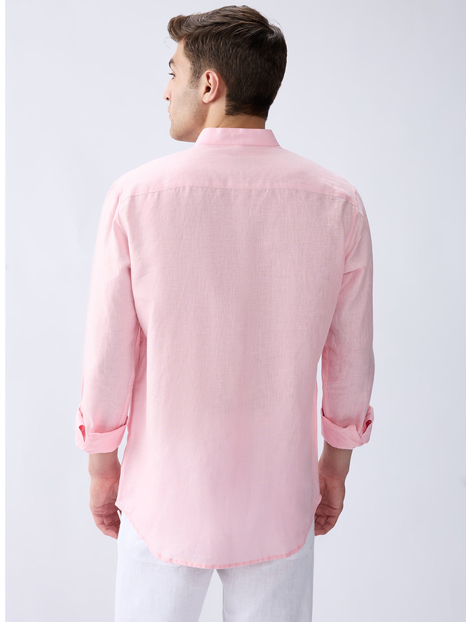 Blush Pink Mandarin 100% Pure Linen