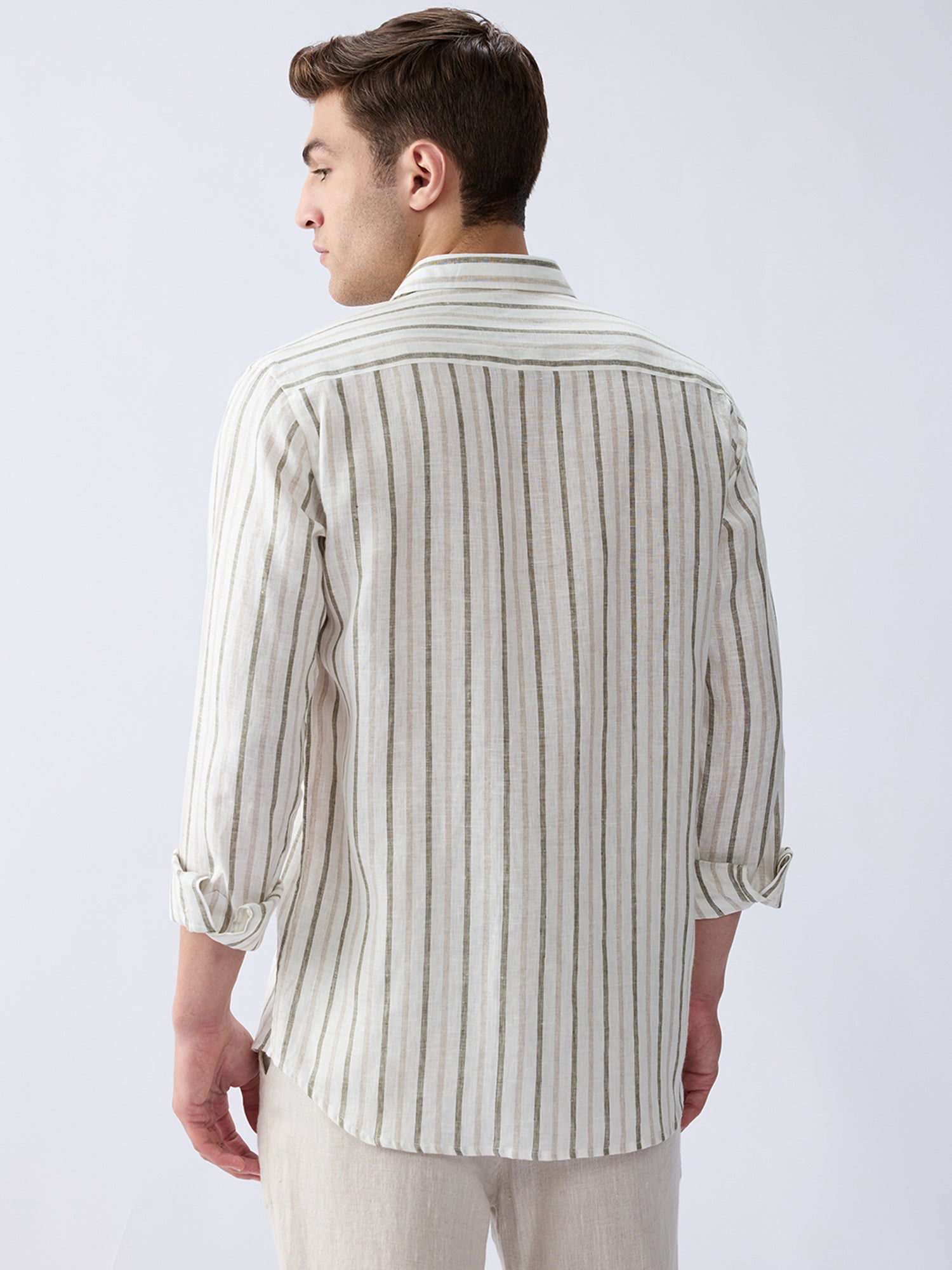 Ivory Dune Luxe Striped 100% Pure Linen