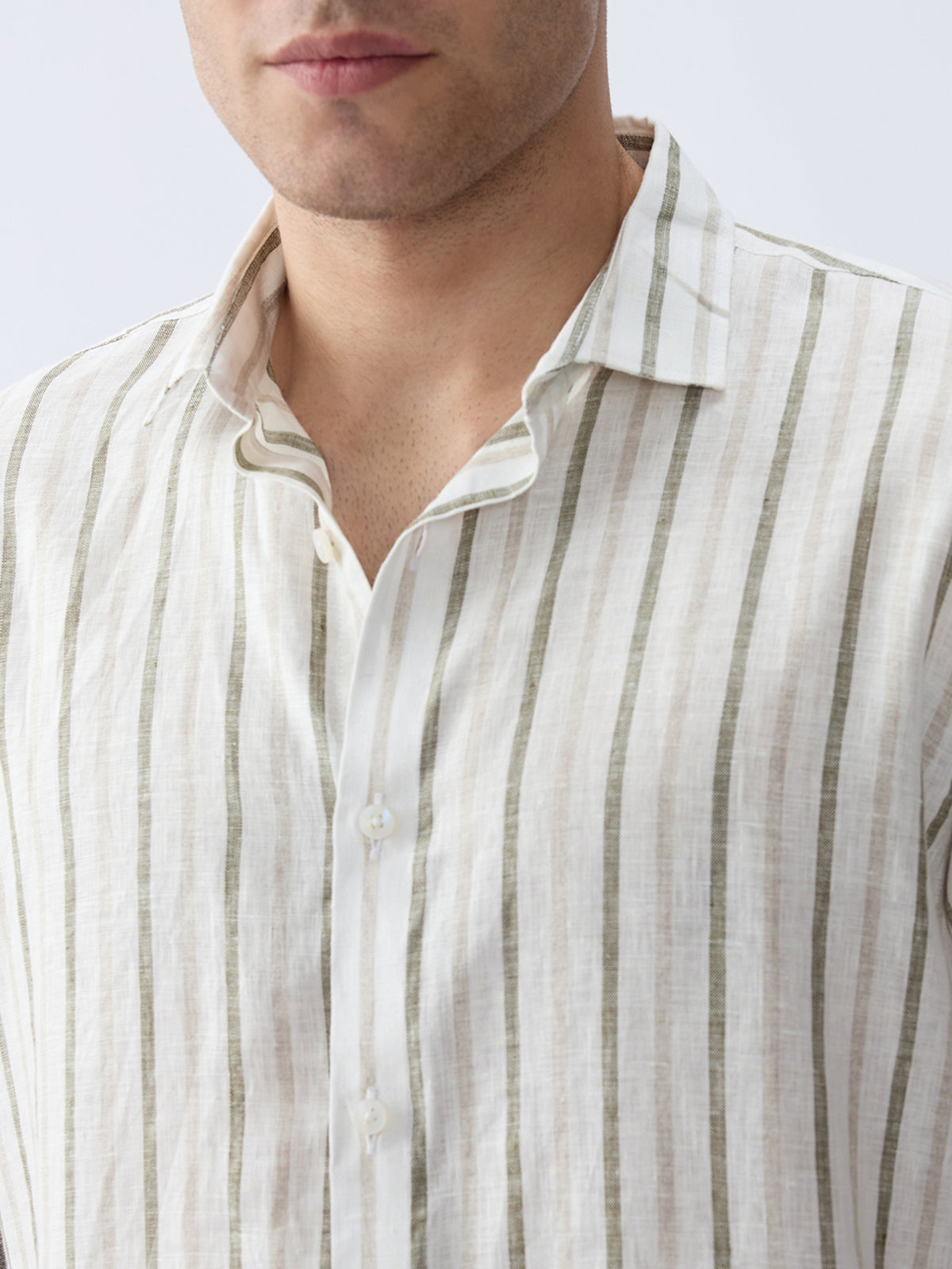 Ivory Dune Luxe Striped 100% Pure Linen