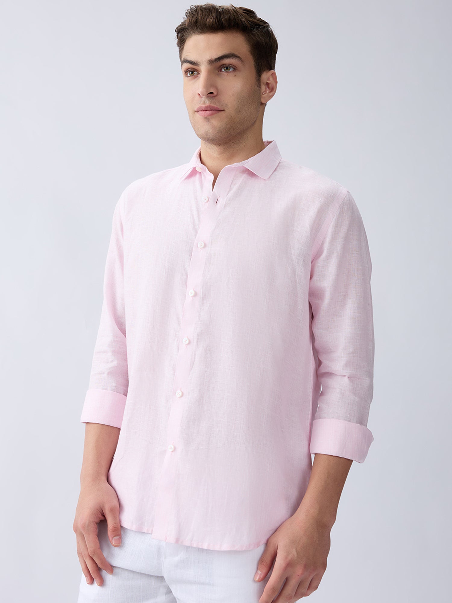 Pink Haze Luxe Striped 100% Pure Linen