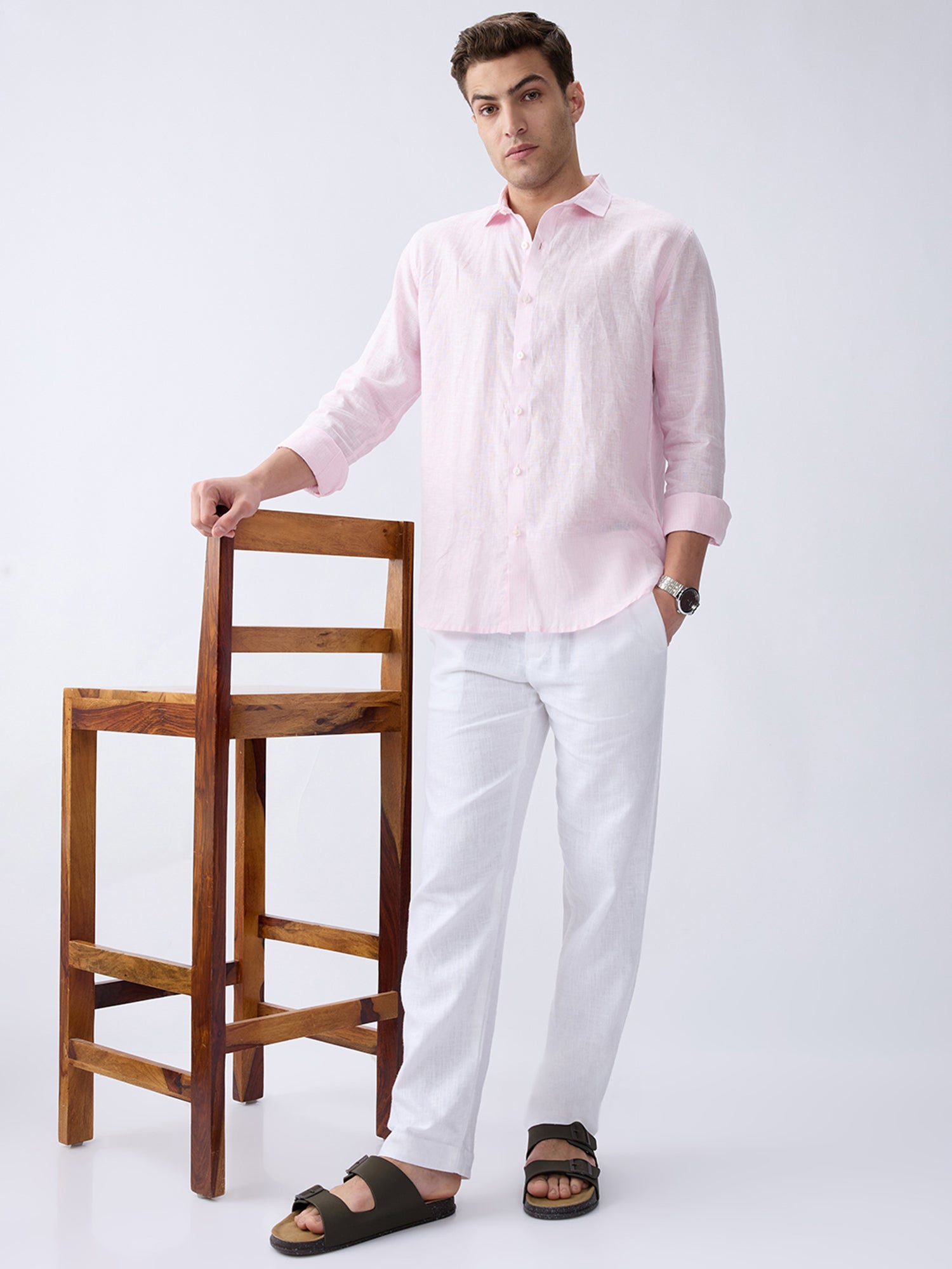 Pink Haze Luxe Striped 100% Pure Linen