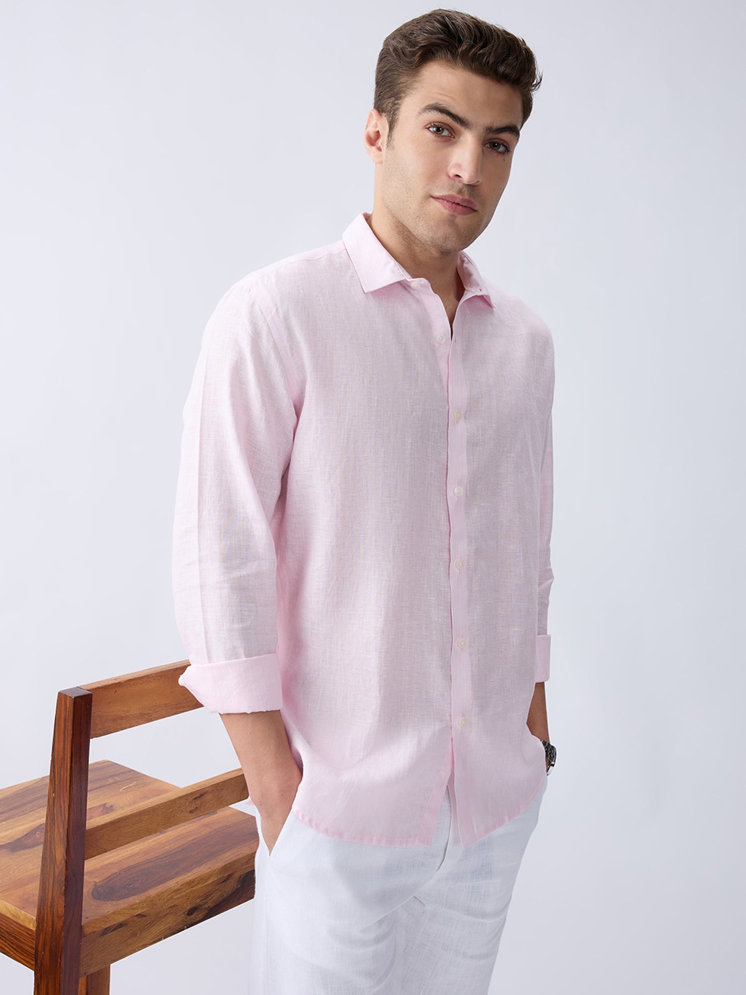 Pink Haze Luxe Striped 100% Pure Linen