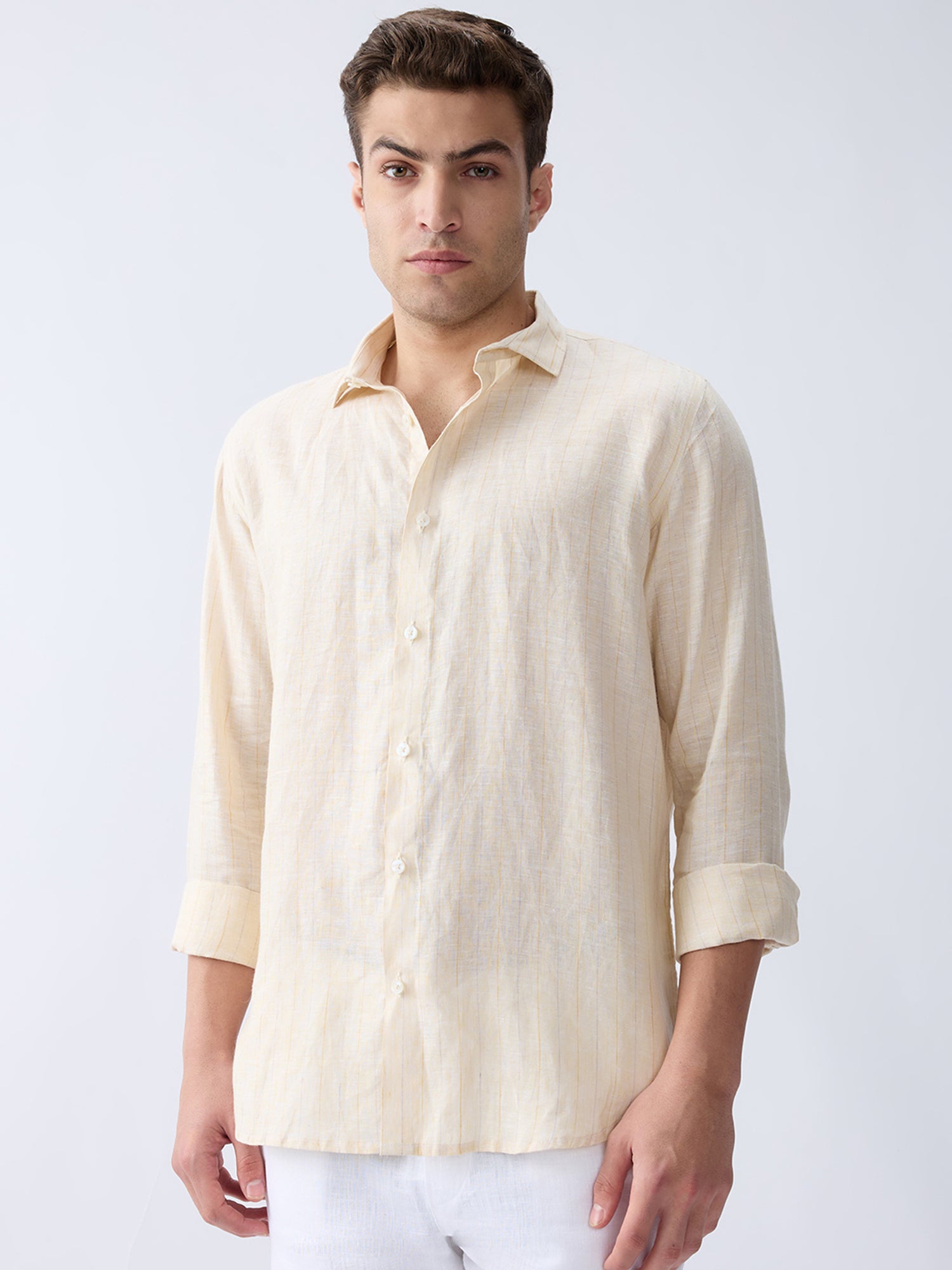 Sunbeam Yellow Luxe Striped 100% Pure Linen