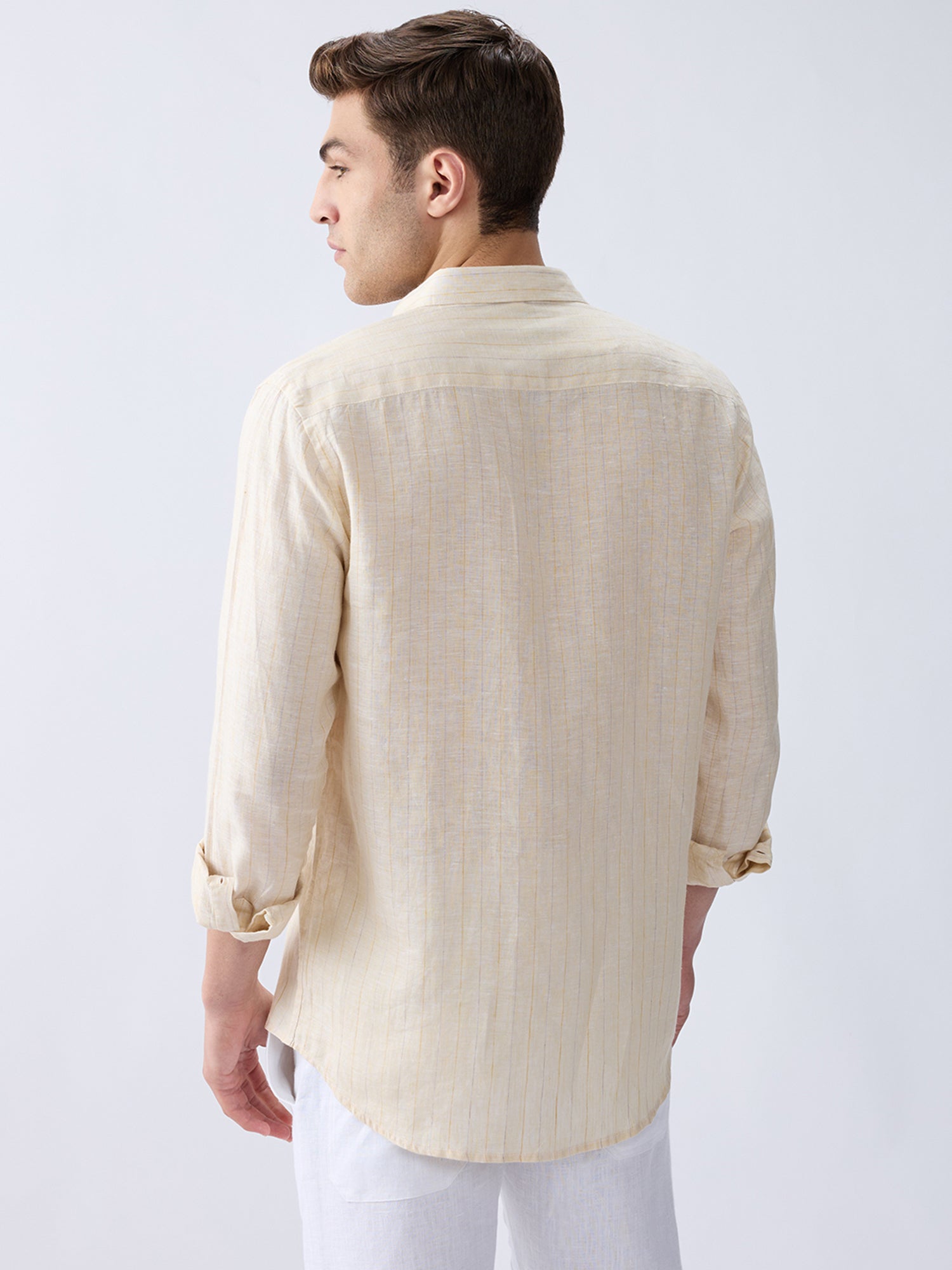 Sunbeam Yellow Luxe Striped 100% Pure Linen