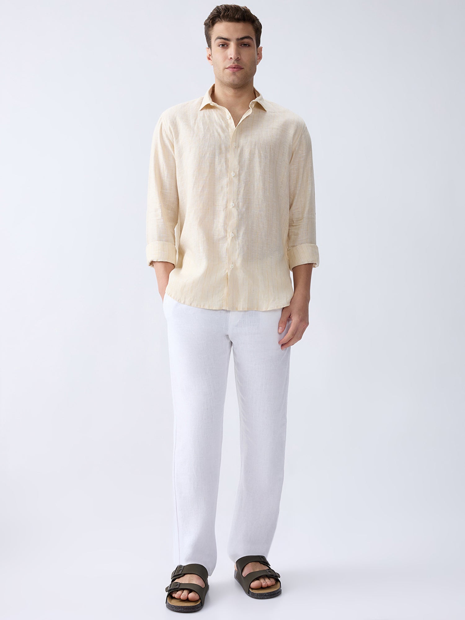 Sunbeam Yellow Luxe Striped 100% Pure Linen