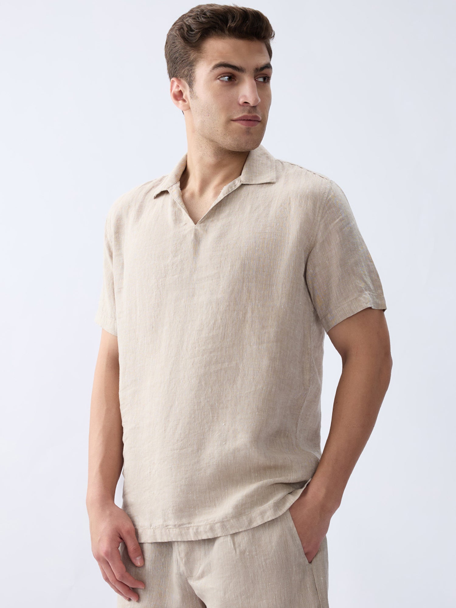 Origin | Beige Polo 100% Pure Linen