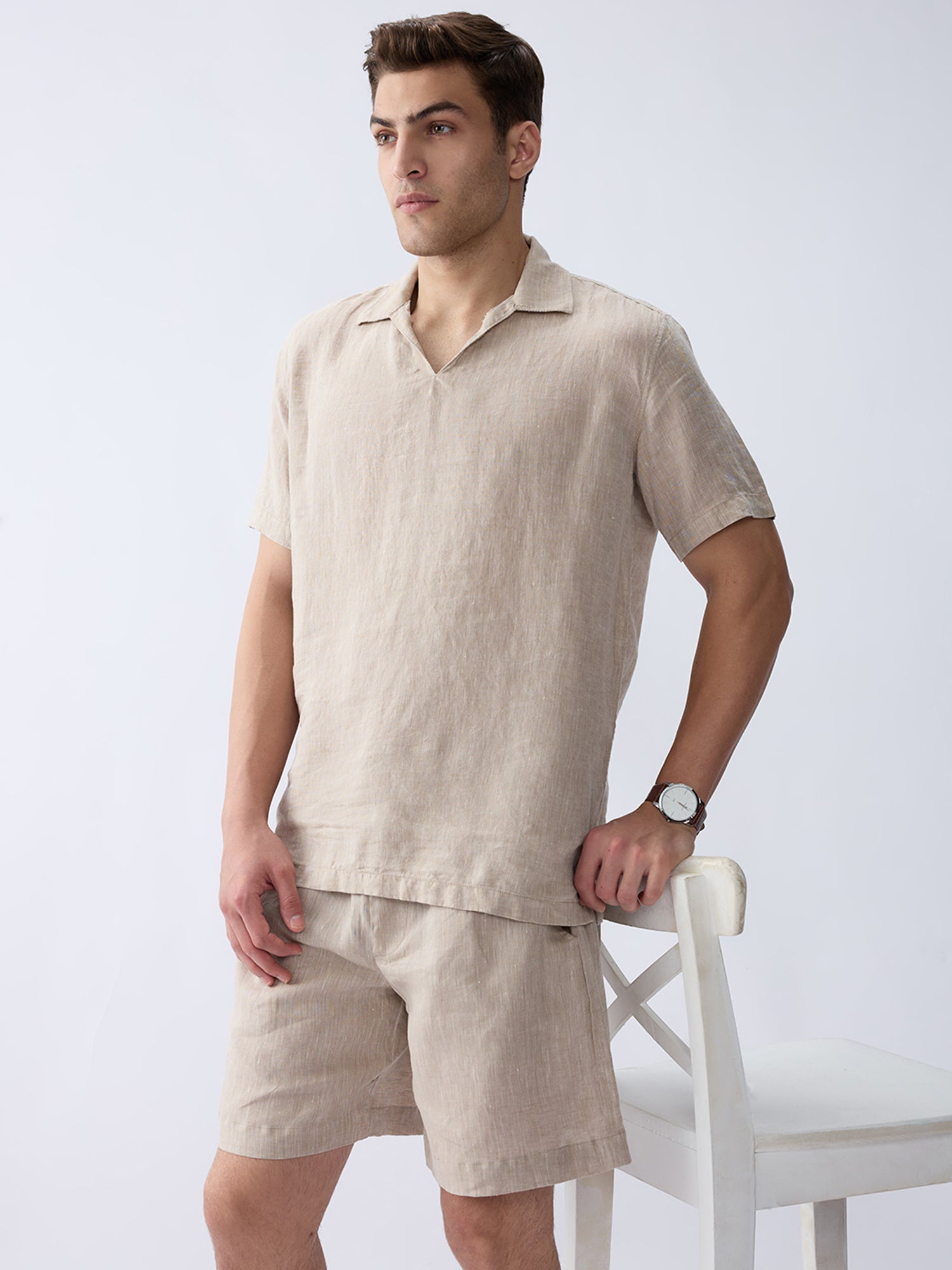 Origin | Beige Polo 100% Pure Linen