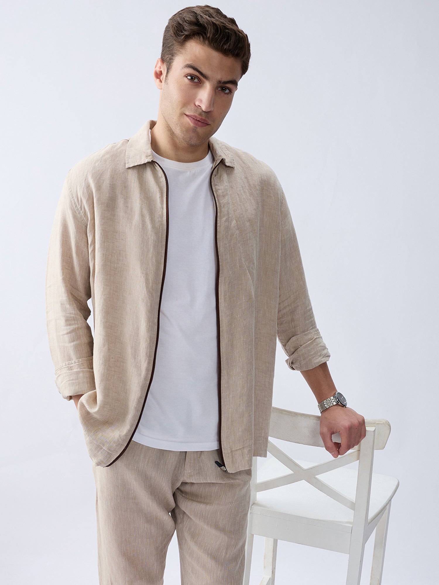 Origin | Beige Zipper 100% Pure Linen