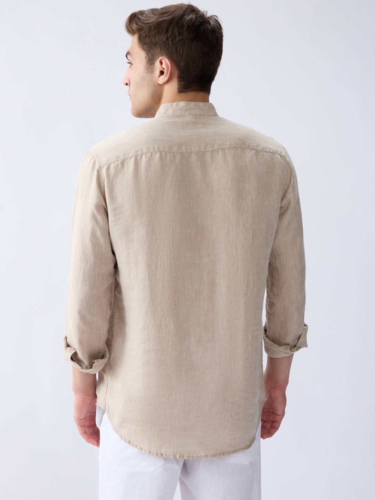 Origin | Beige Short Kurta 100% Pure Linen