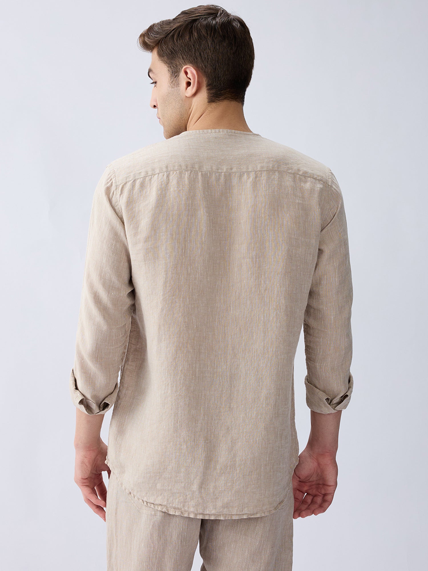Origin | Beige Placket Shirt 100% Pure Linen