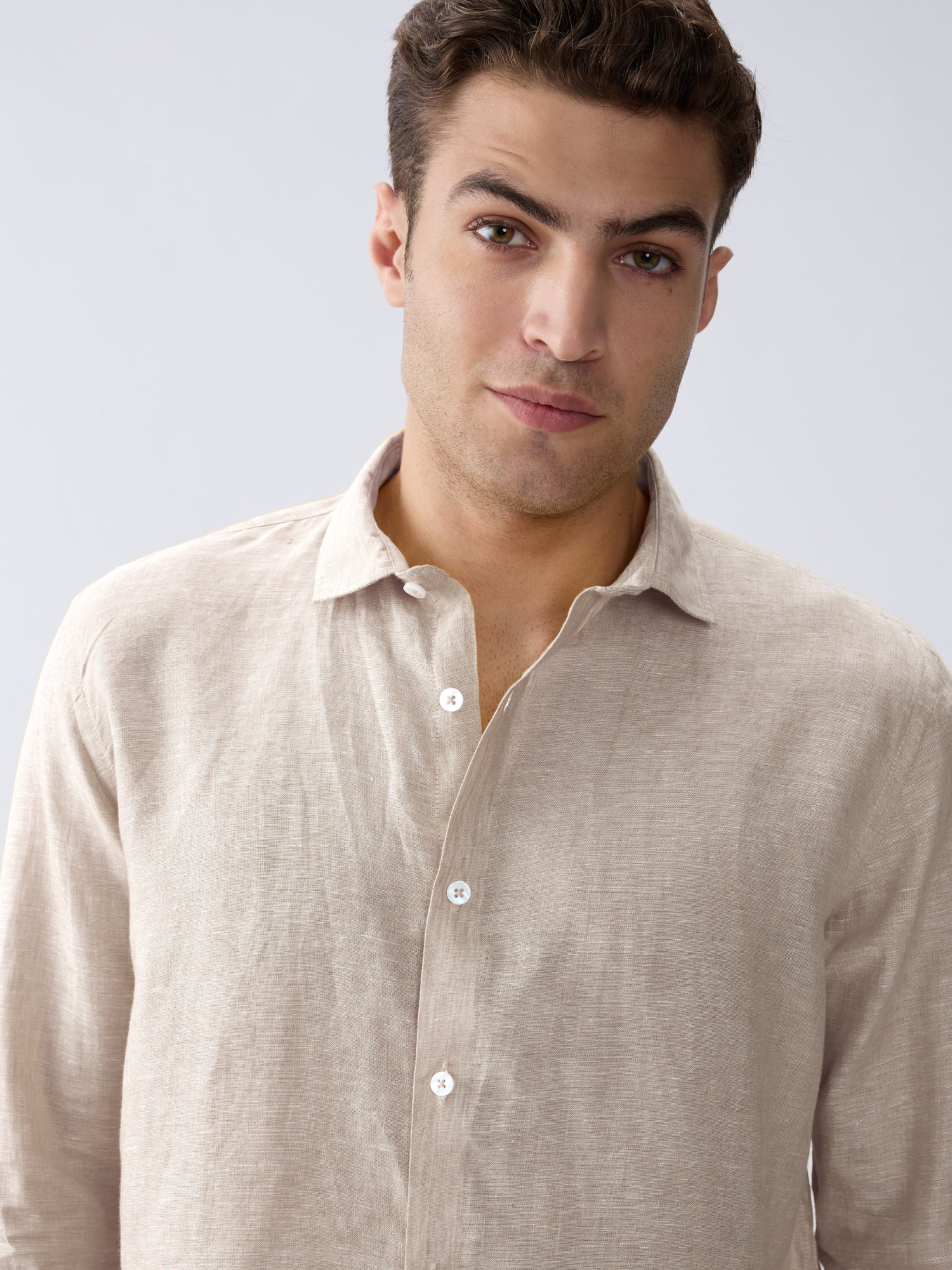 Origin | Beige Classic Shirt 100% Pure Linen