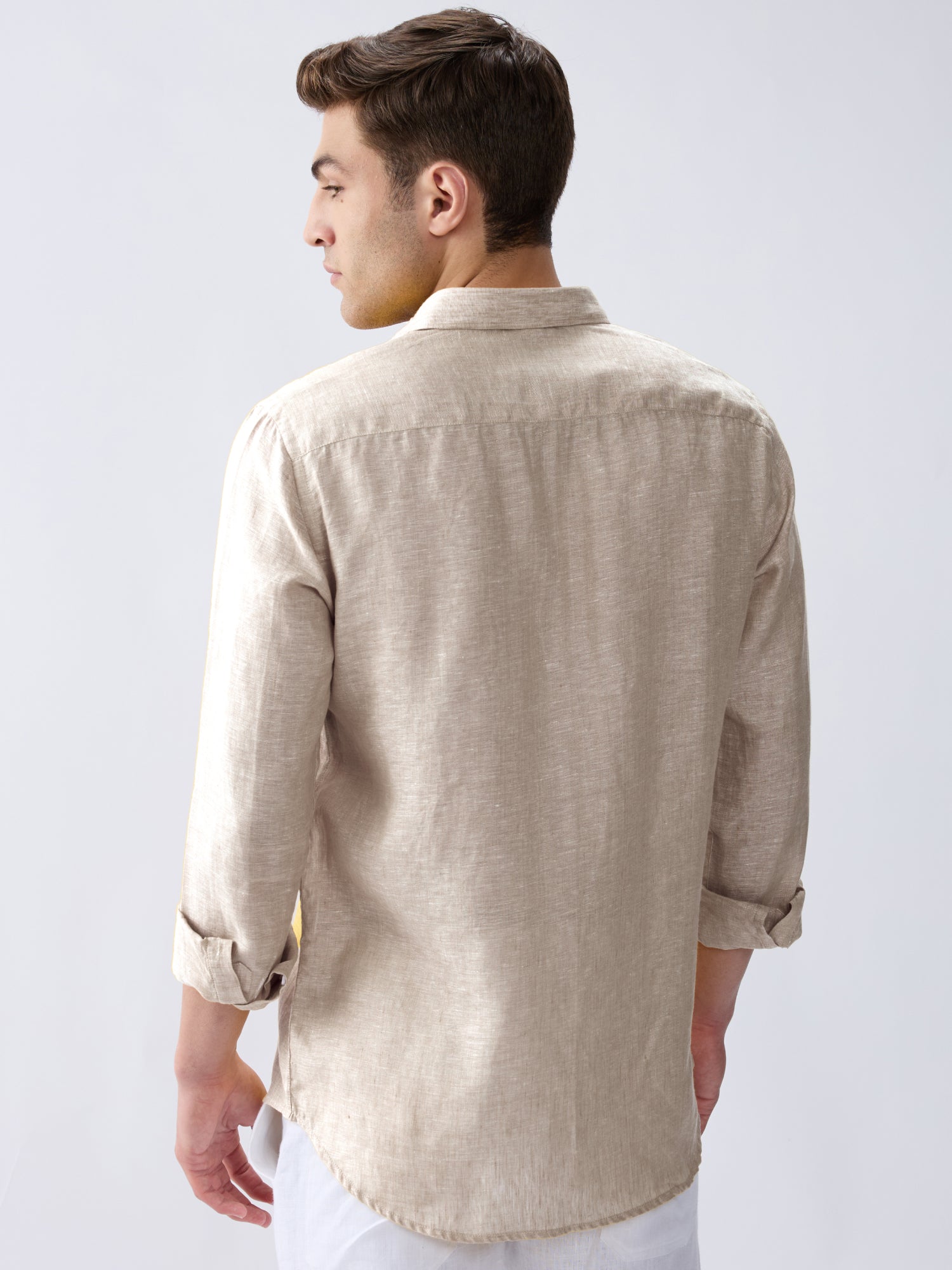 Origin | Beige Classic Shirt 100% Pure Linen