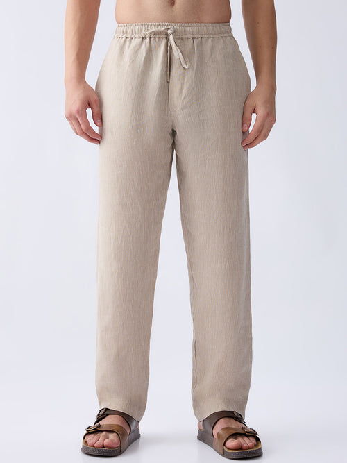 Origin | Beige Relaxed 100% Pure Linen Pants