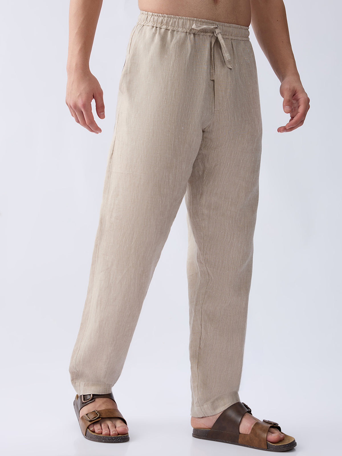 Origin | Beige Relaxed 100% Pure Linen Pants