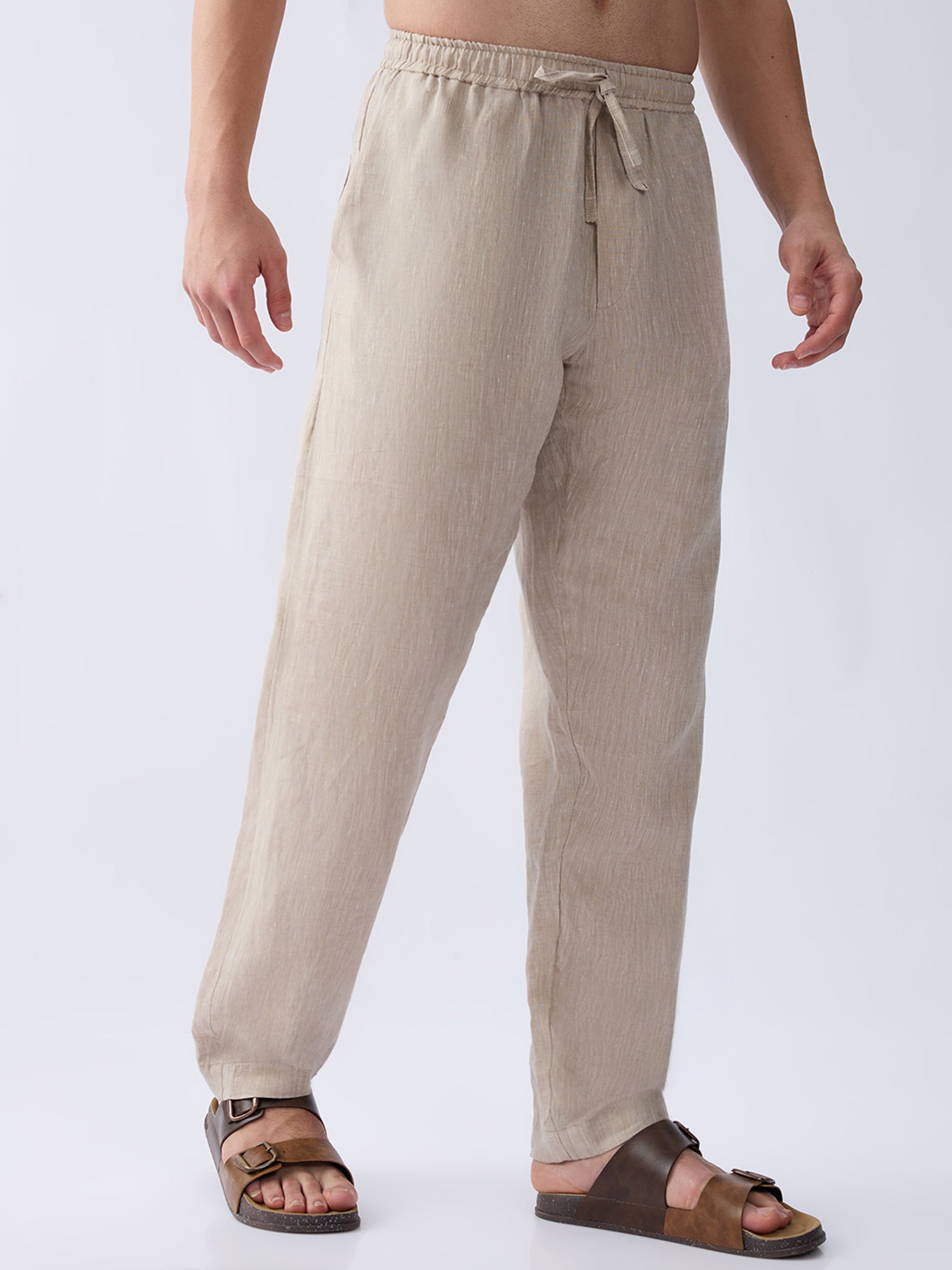 Origin | Beige Relaxed 100% Pure Linen Pants