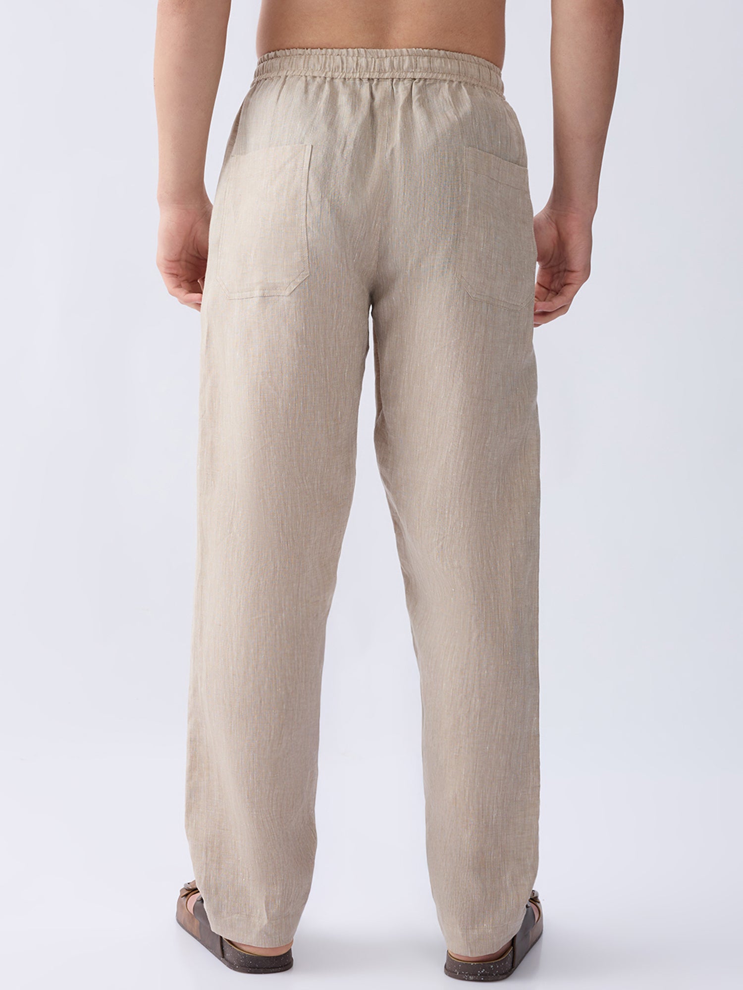 Origin | Beige Relaxed 100% Pure Linen Pants