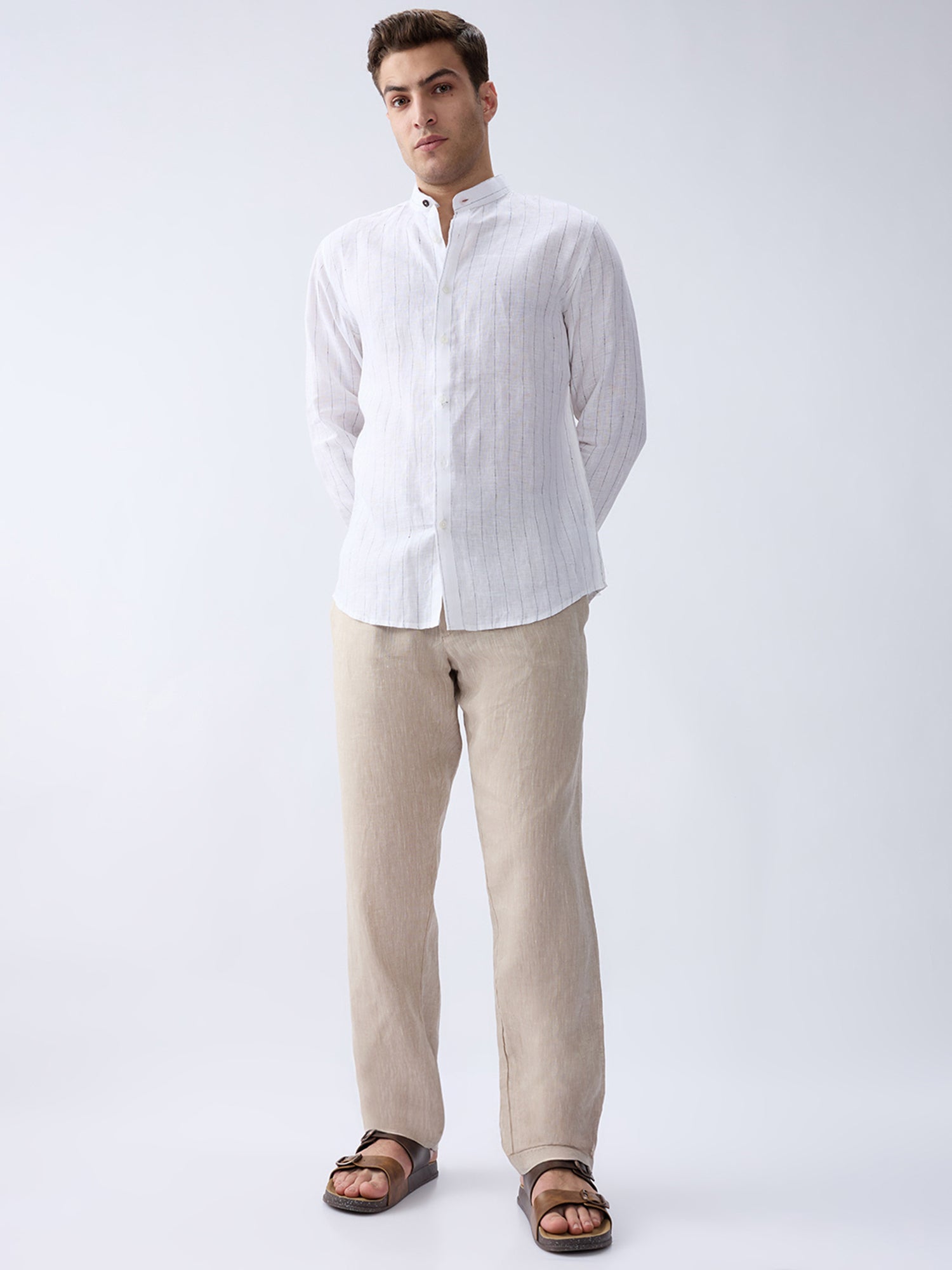 Origin | Beige Relaxed 100% Pure Linen Pants