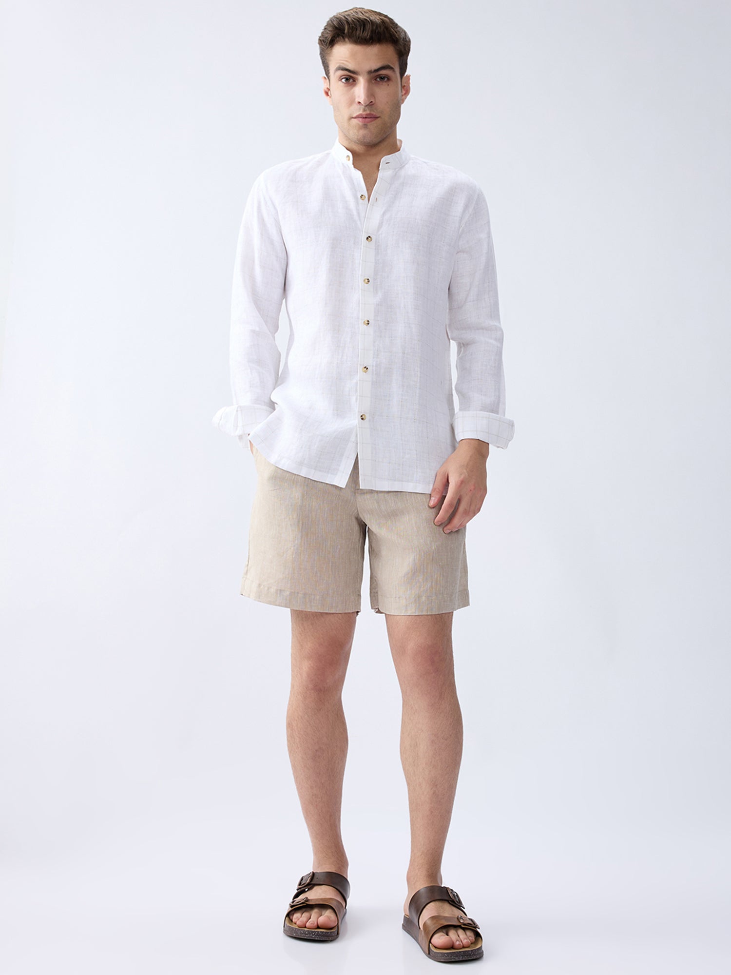 Origin | Beige Relaxed 100% Pure Linen Shorts