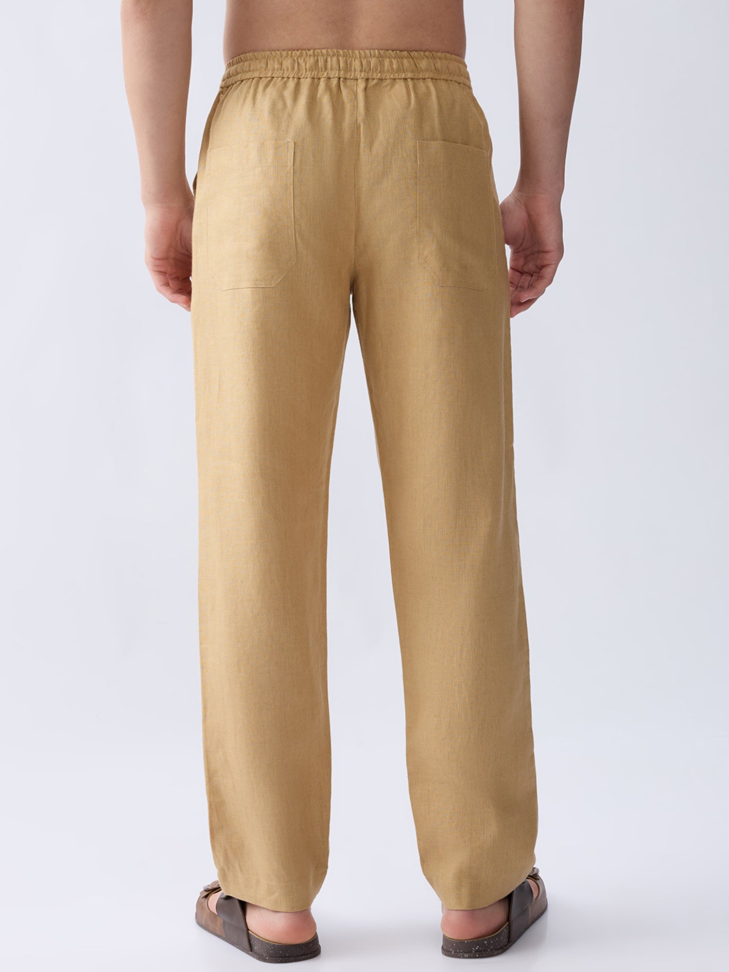 Khaki 100% Pure Linen Everyday Pants