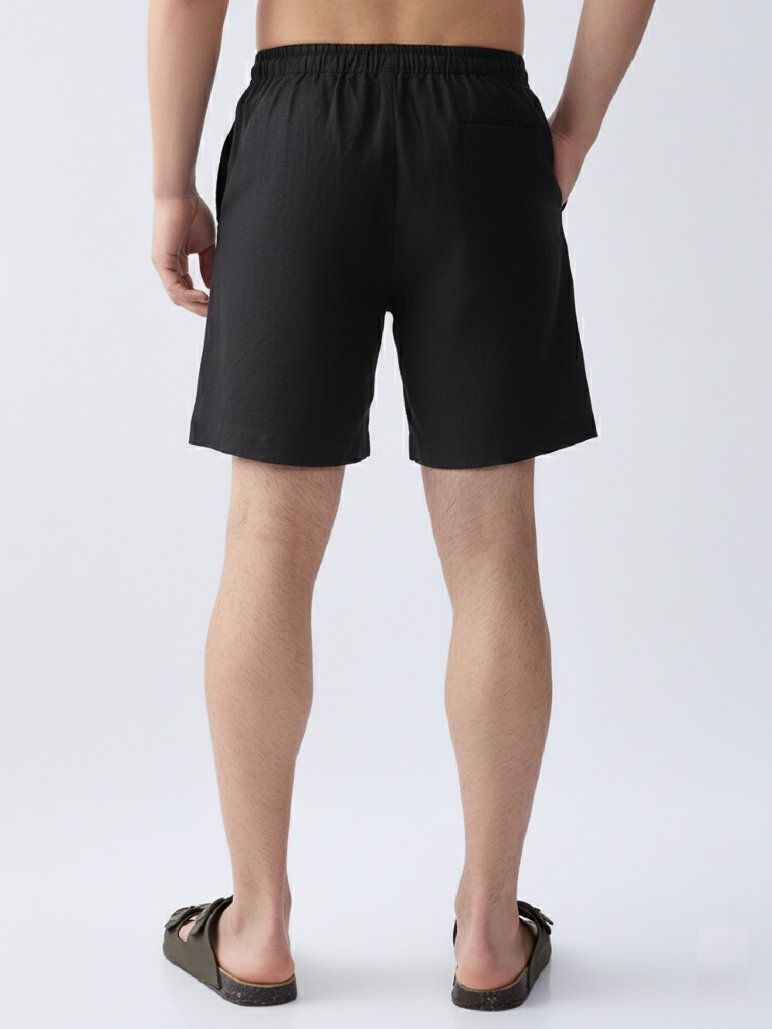Black 100% Pure Linen Relaxed Shorts