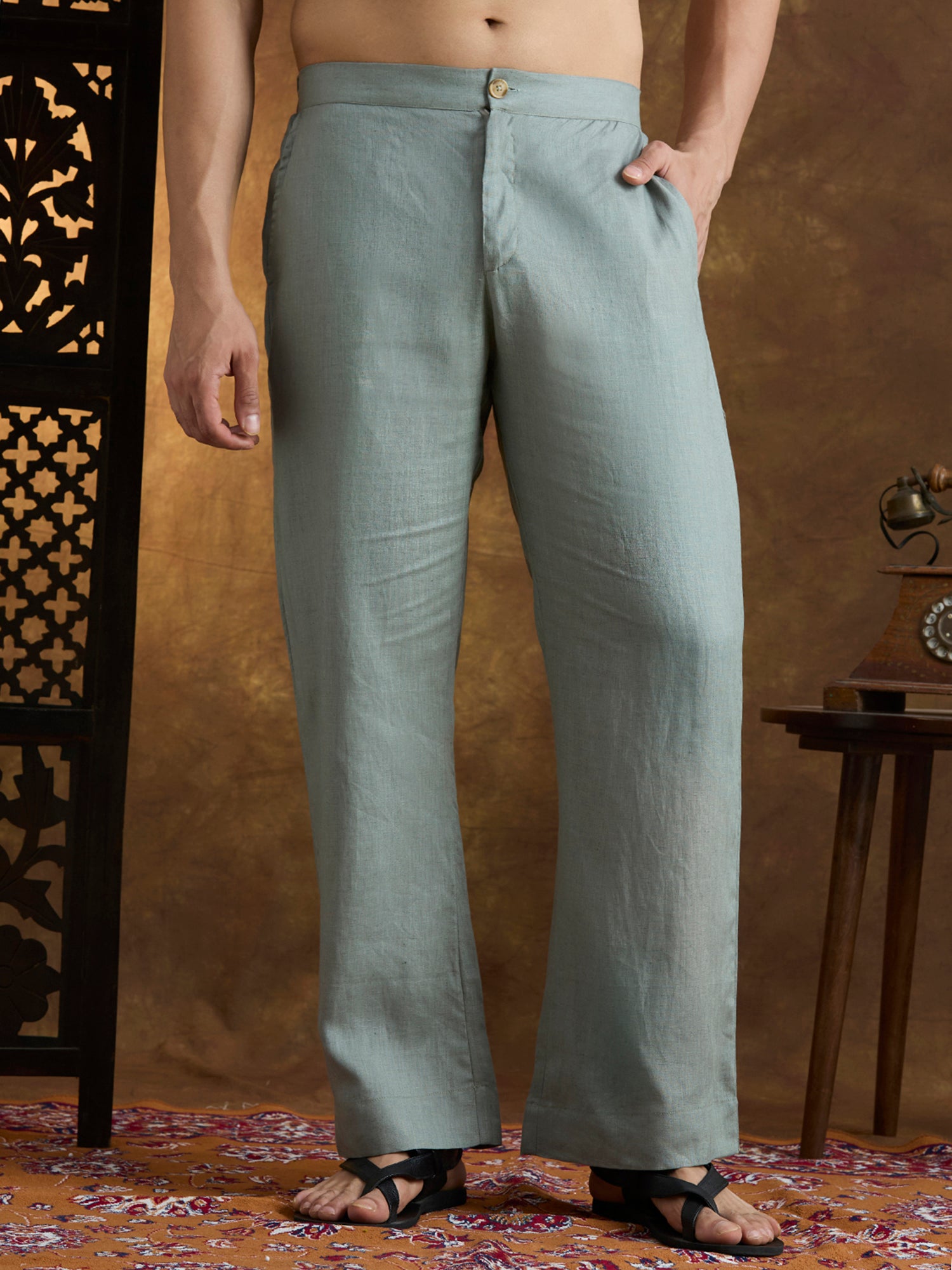 Arka | 100% Pure Linen Green Kurta Set