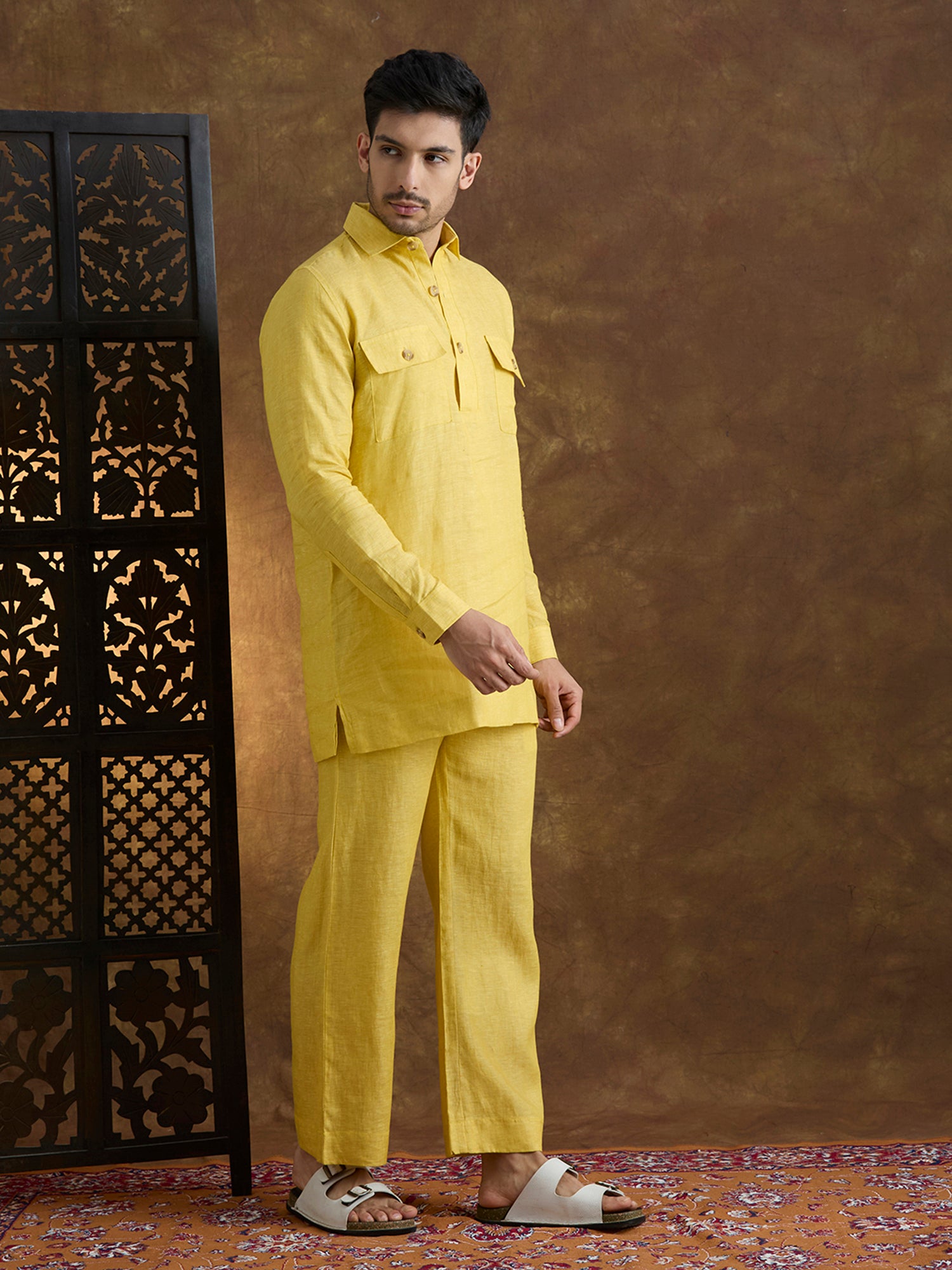 Arka | 100% Pure Linen Mustard Kurta Set