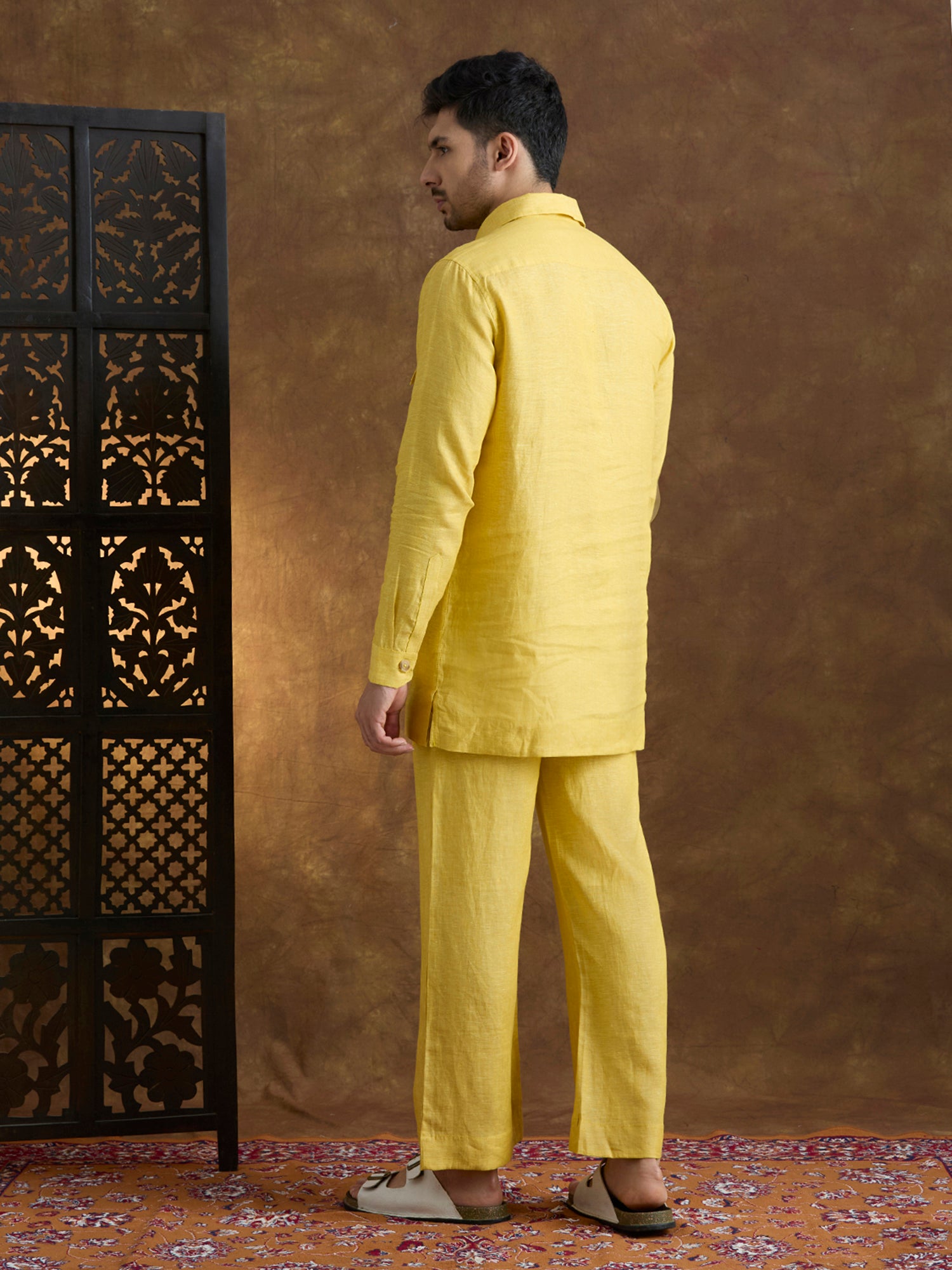 Arka | 100% Pure Linen Mustard Kurta Set