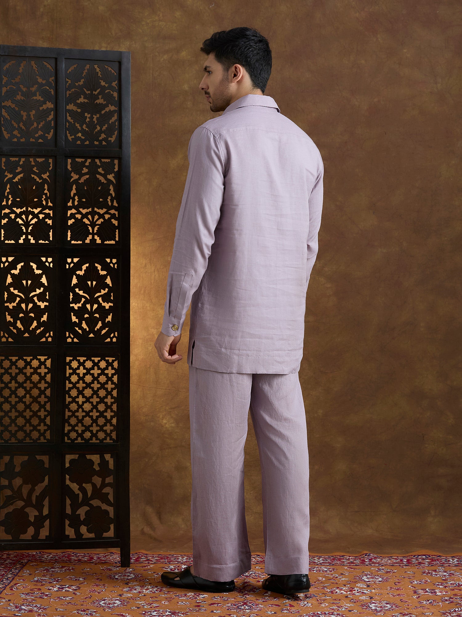 Arka | 100% Pure Linen Purple Kurta Set