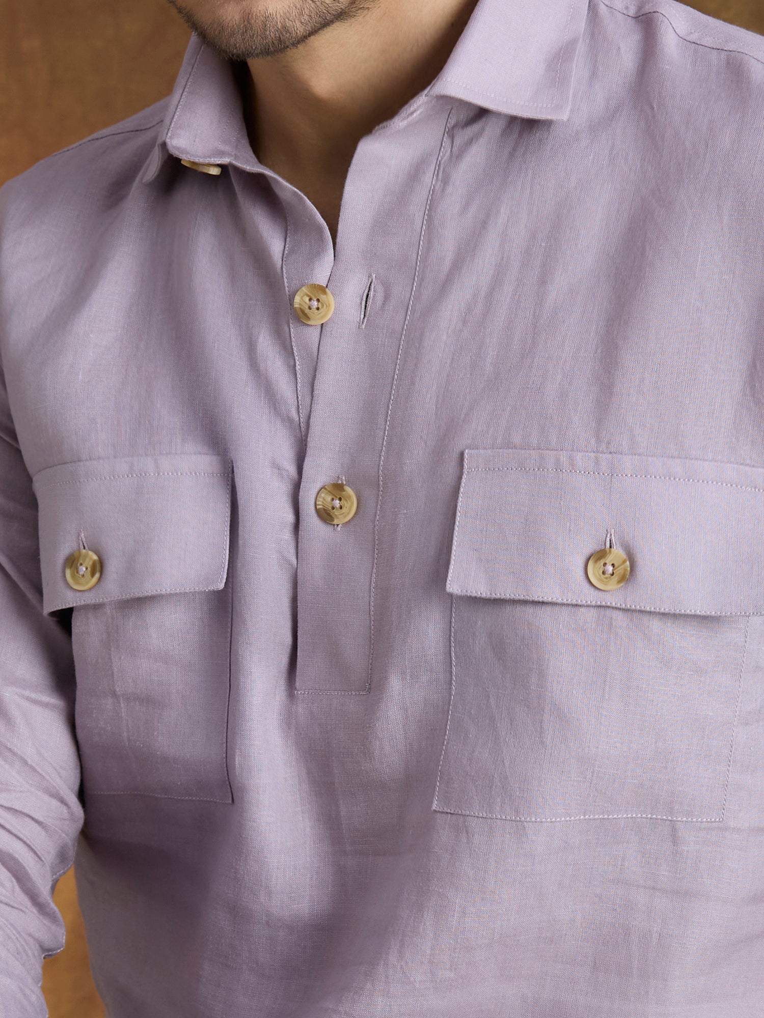 Arka | 100% Pure Linen Purple Kurta Set