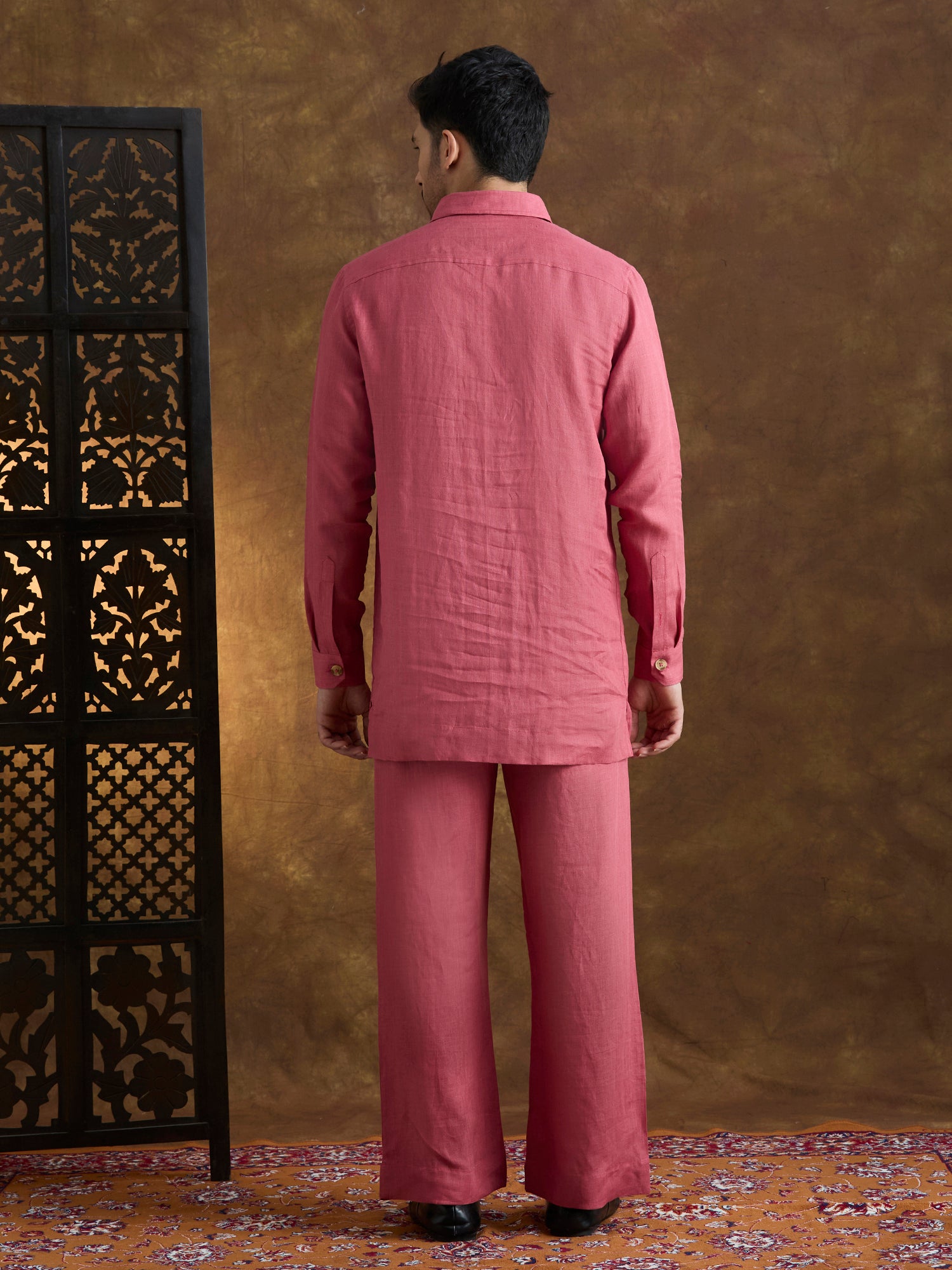 Arka | 100% Pure Linen Red Kurta Set
