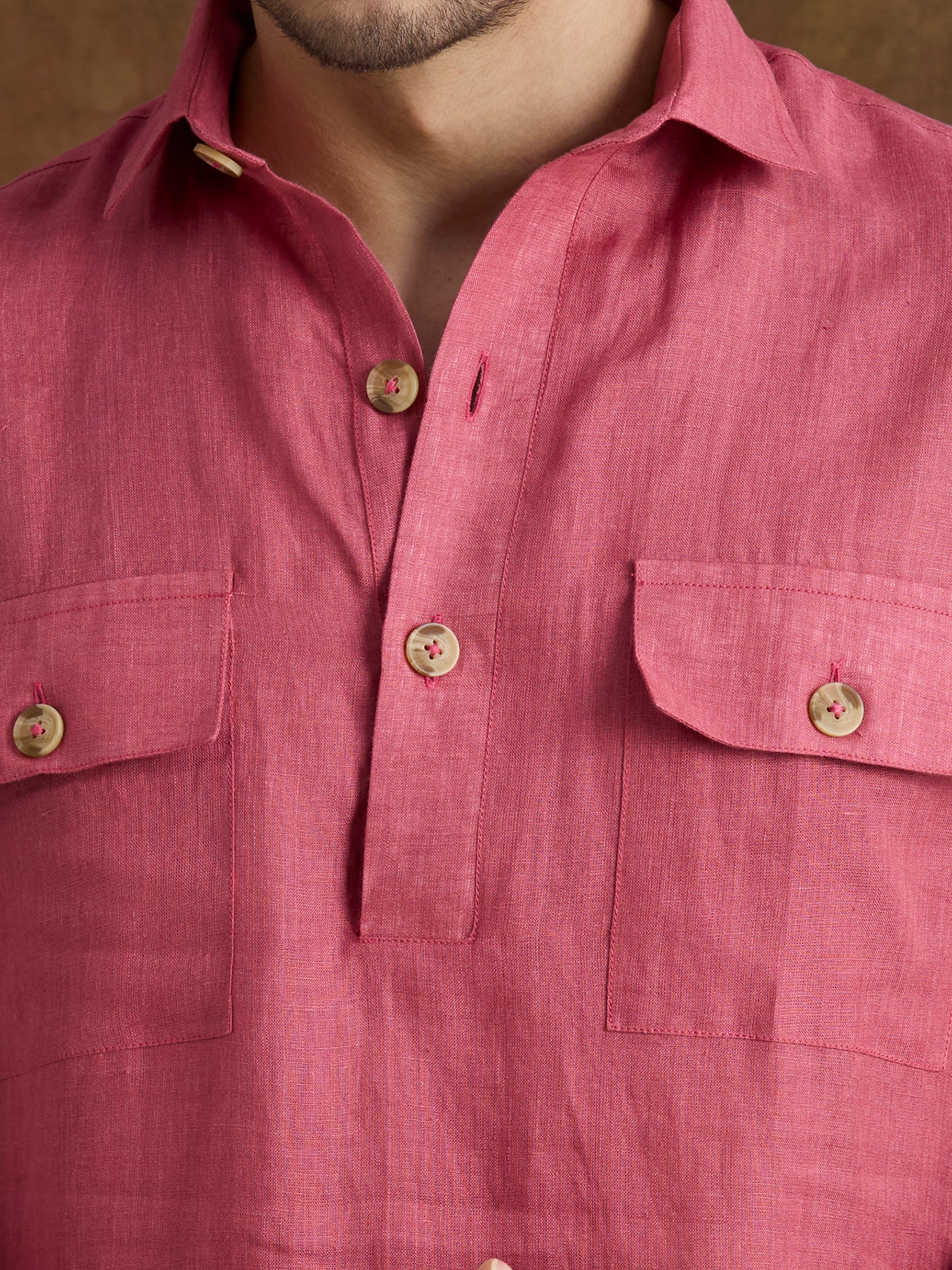 Arka | 100% Pure Linen Red Kurta Set