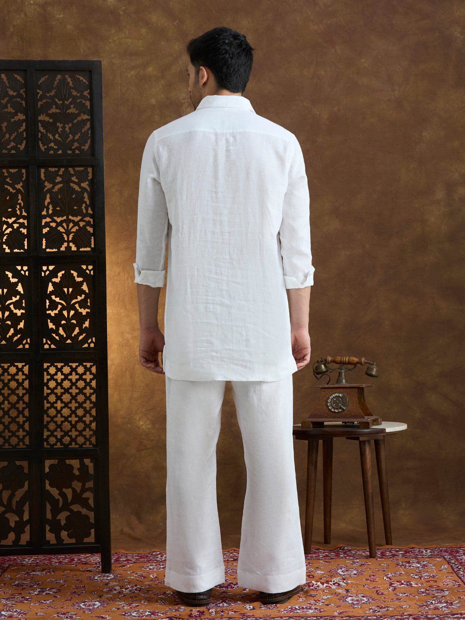 Arka | 100% Pure Linen White Kurta Set