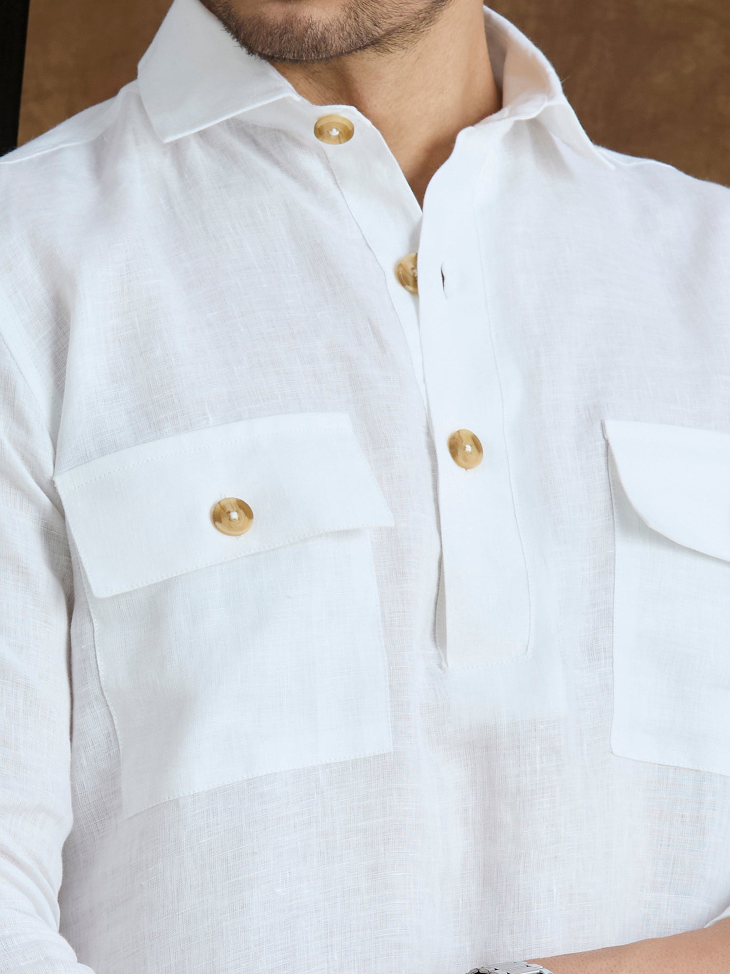 Arka | 100% Pure Linen White Kurta Set