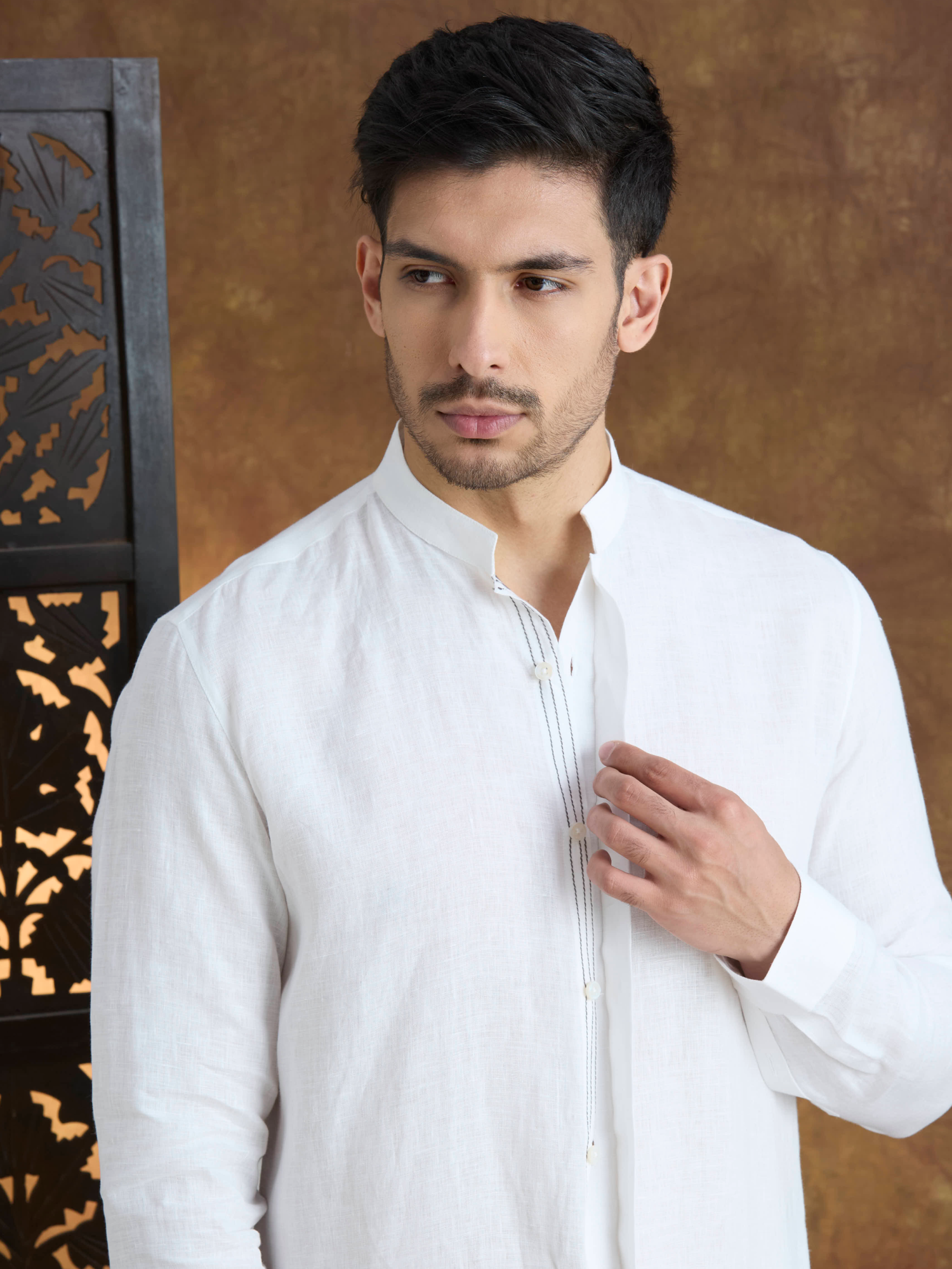 Kshetra | 100% Pure Linen White Long Kurta