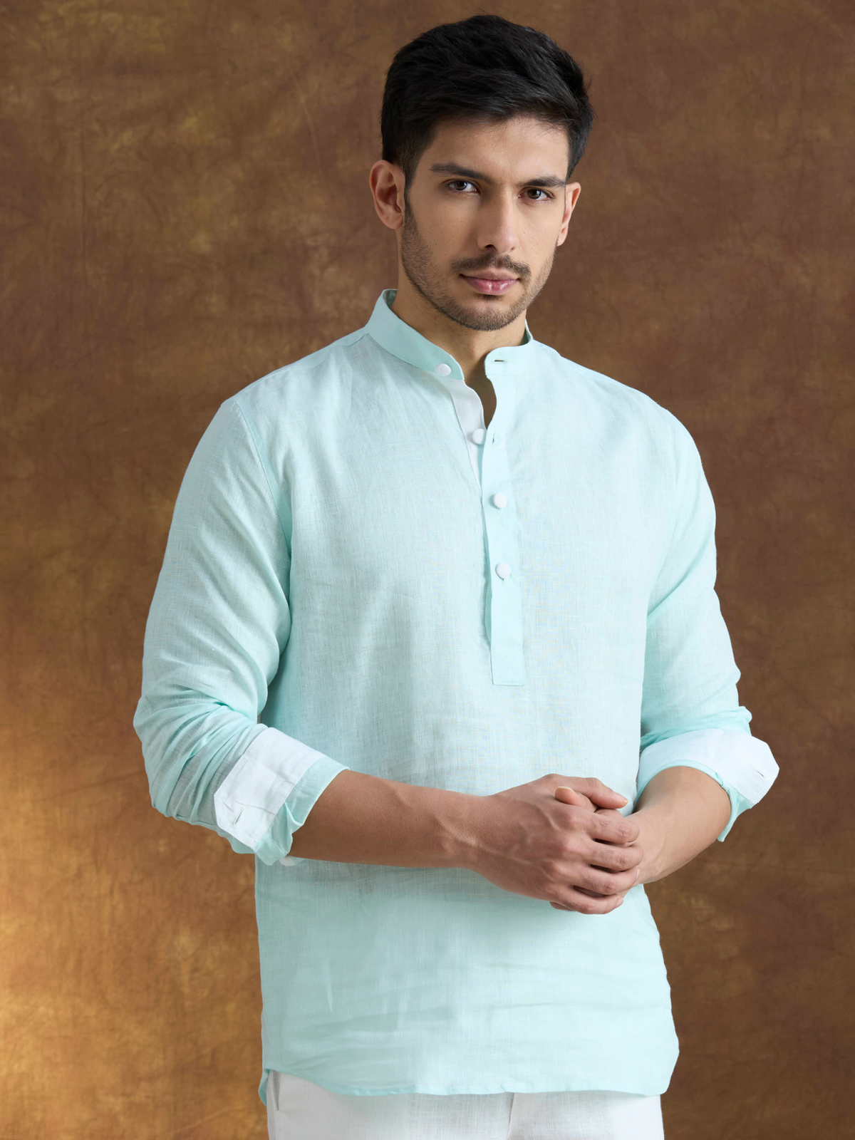 Vaayu | 100% Pure Linen Mint Short Kurta