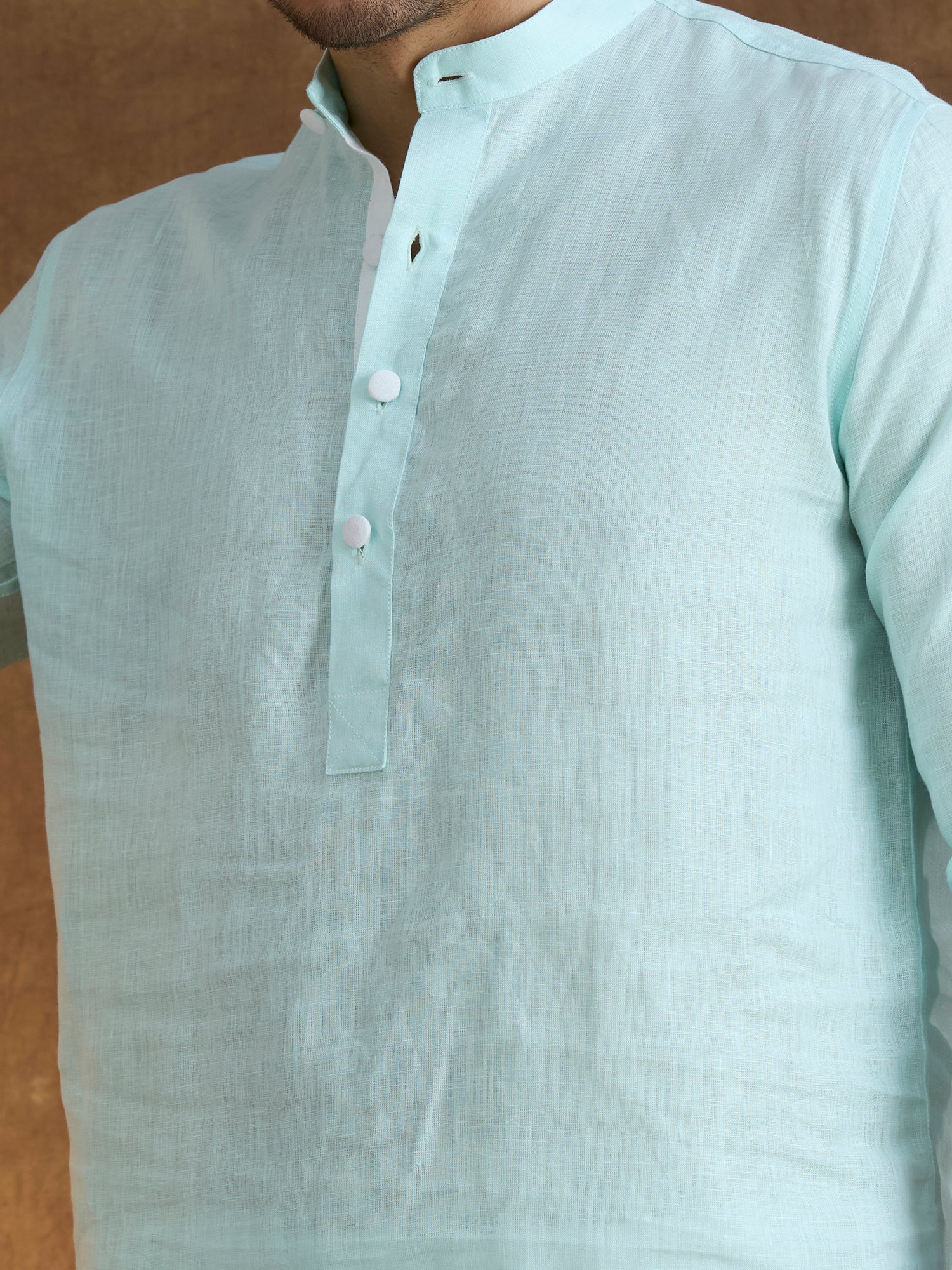 Vaayu | 100% Pure Linen Mint Short Kurta