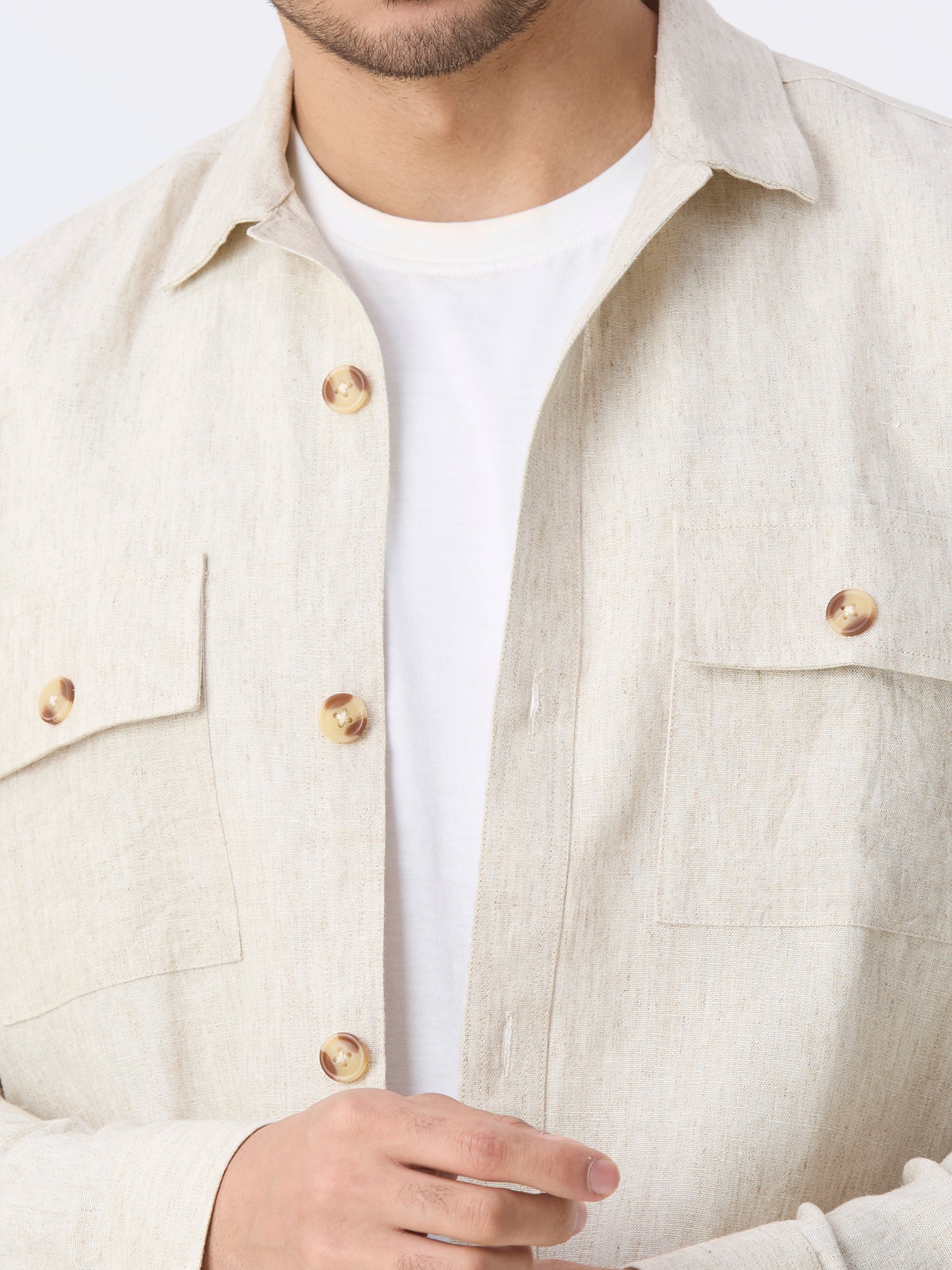Beige 100% Pure Linen Jacket