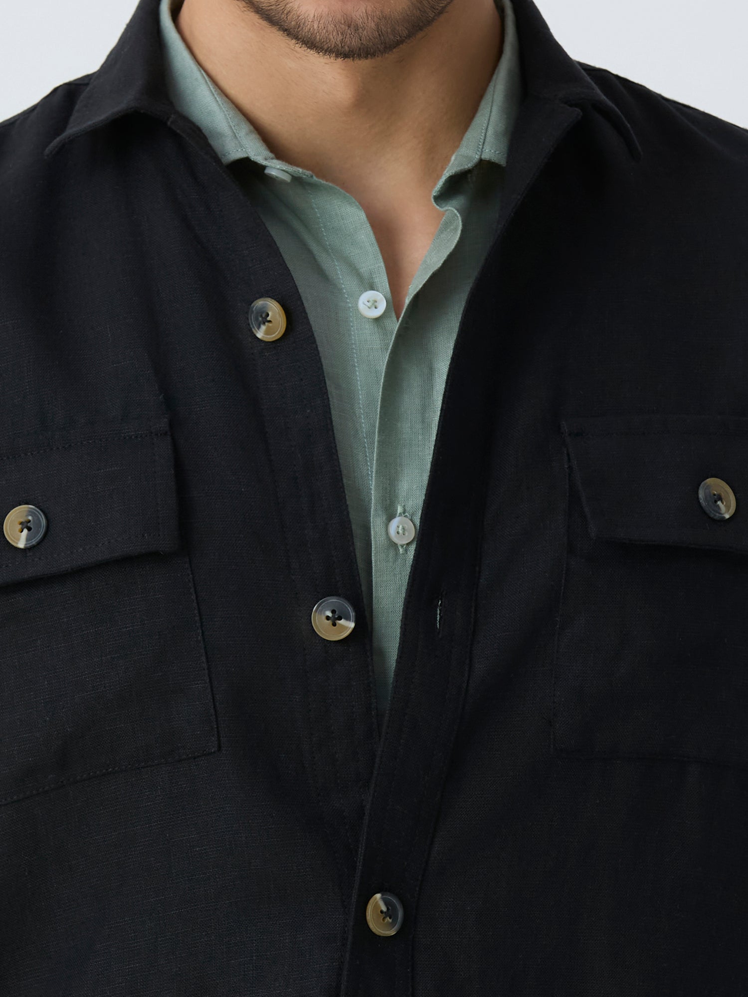 Black 100% Pure Linen Jacket